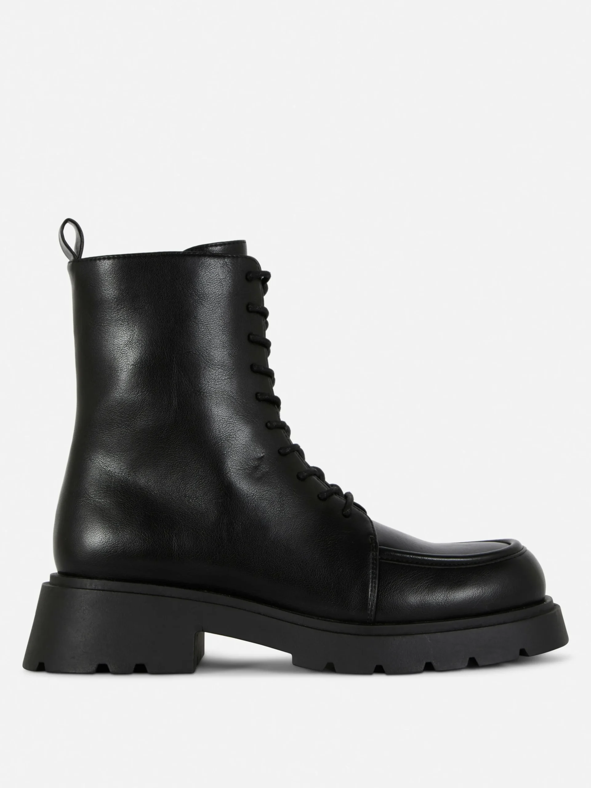 Apron Toe Laced Ankle Boots
