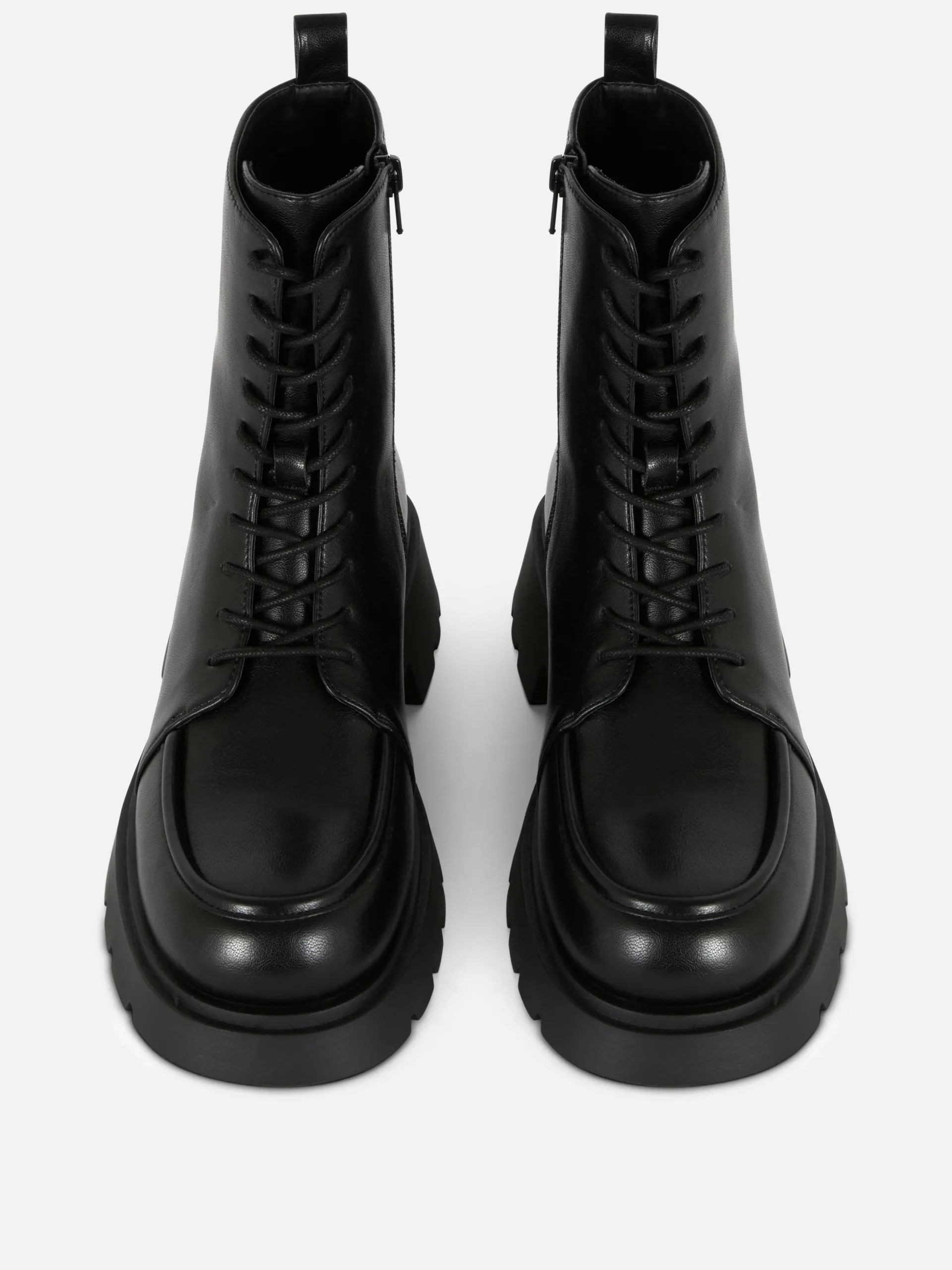 Apron Toe Laced Ankle Boots
