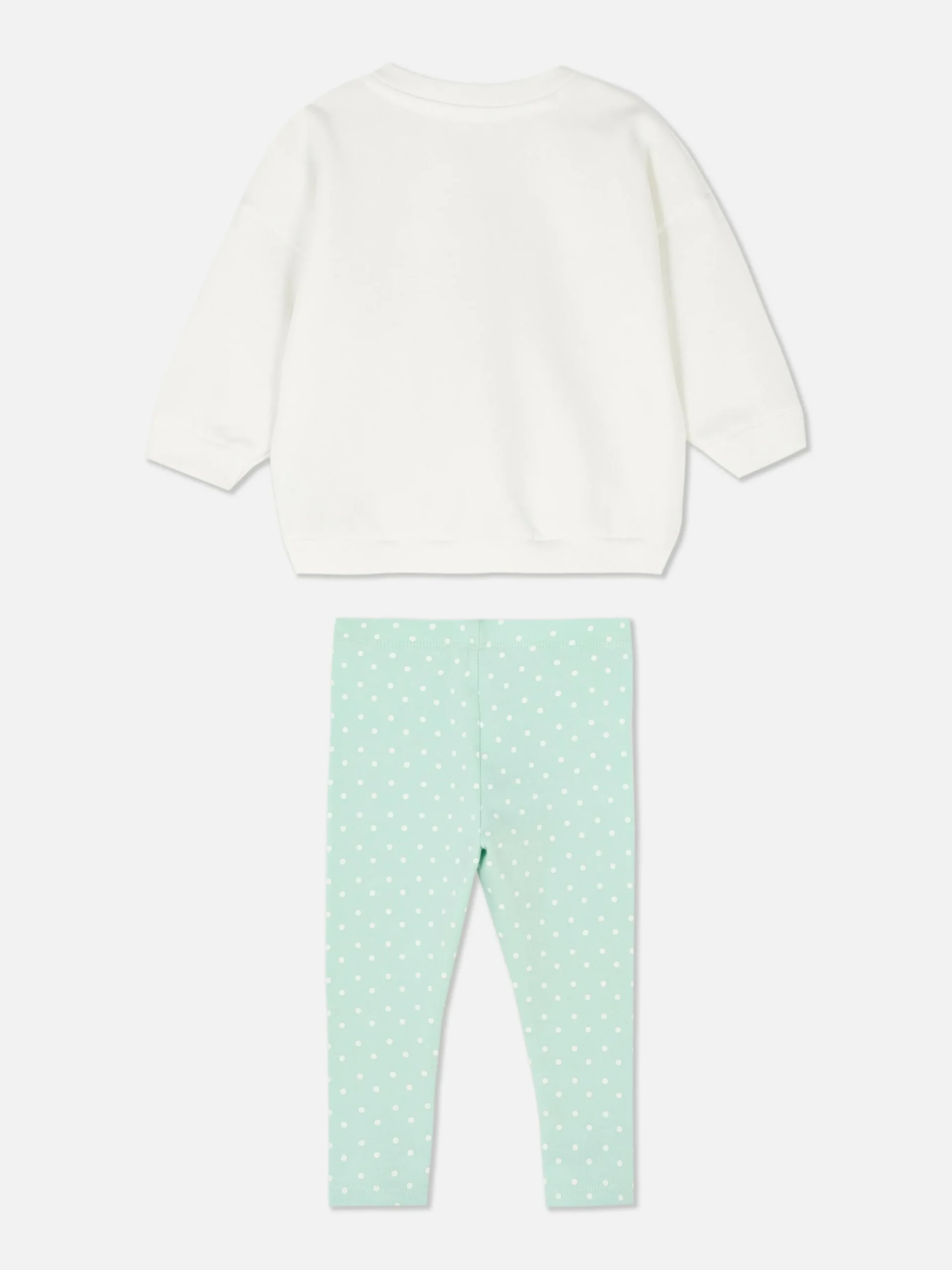 Ballerina Sweatshirt And Polka Dot Leggings Set