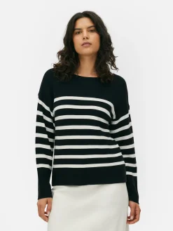 Boat Neck Long Sleeve Sweater