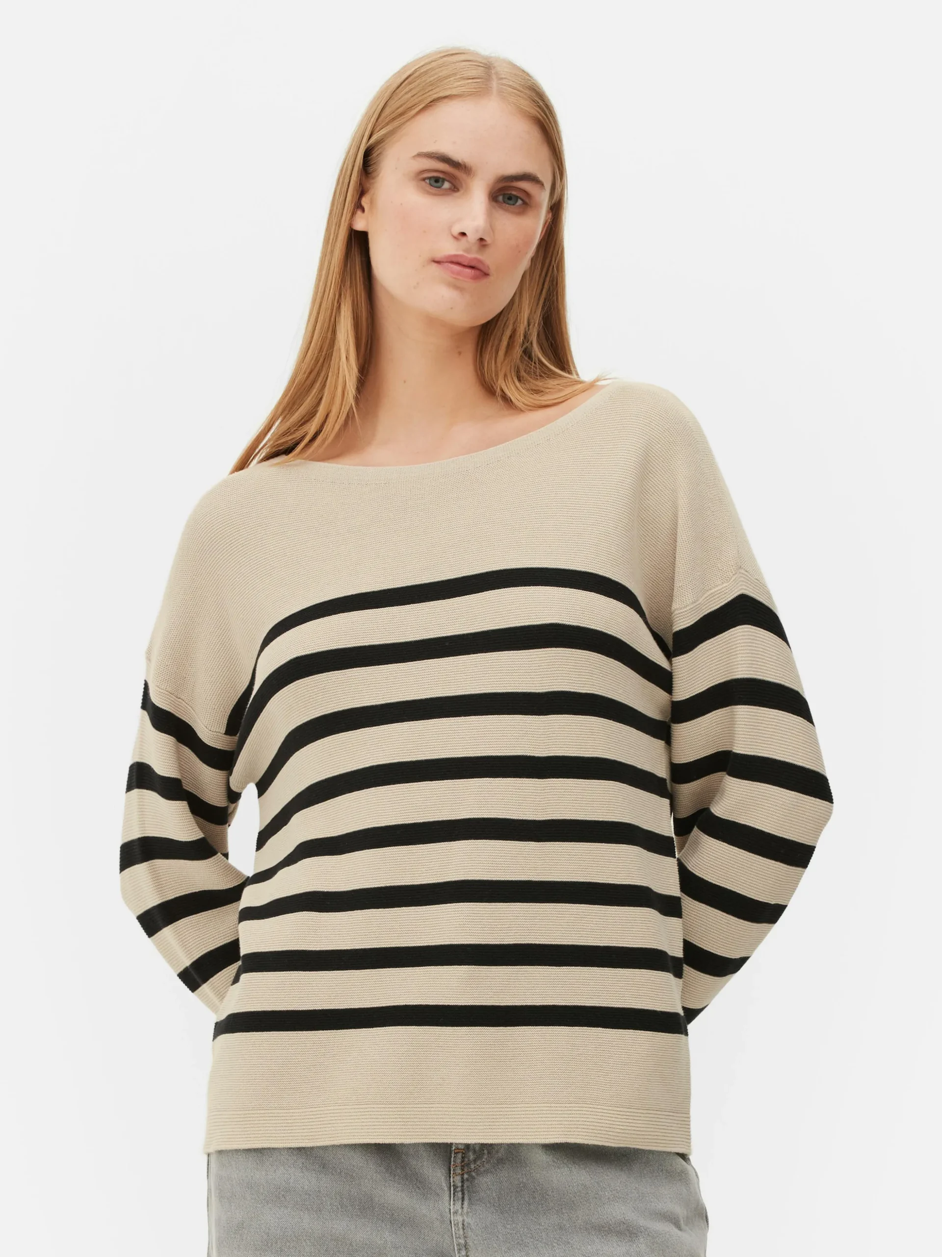 Boat Neck Long Sleeve Sweater