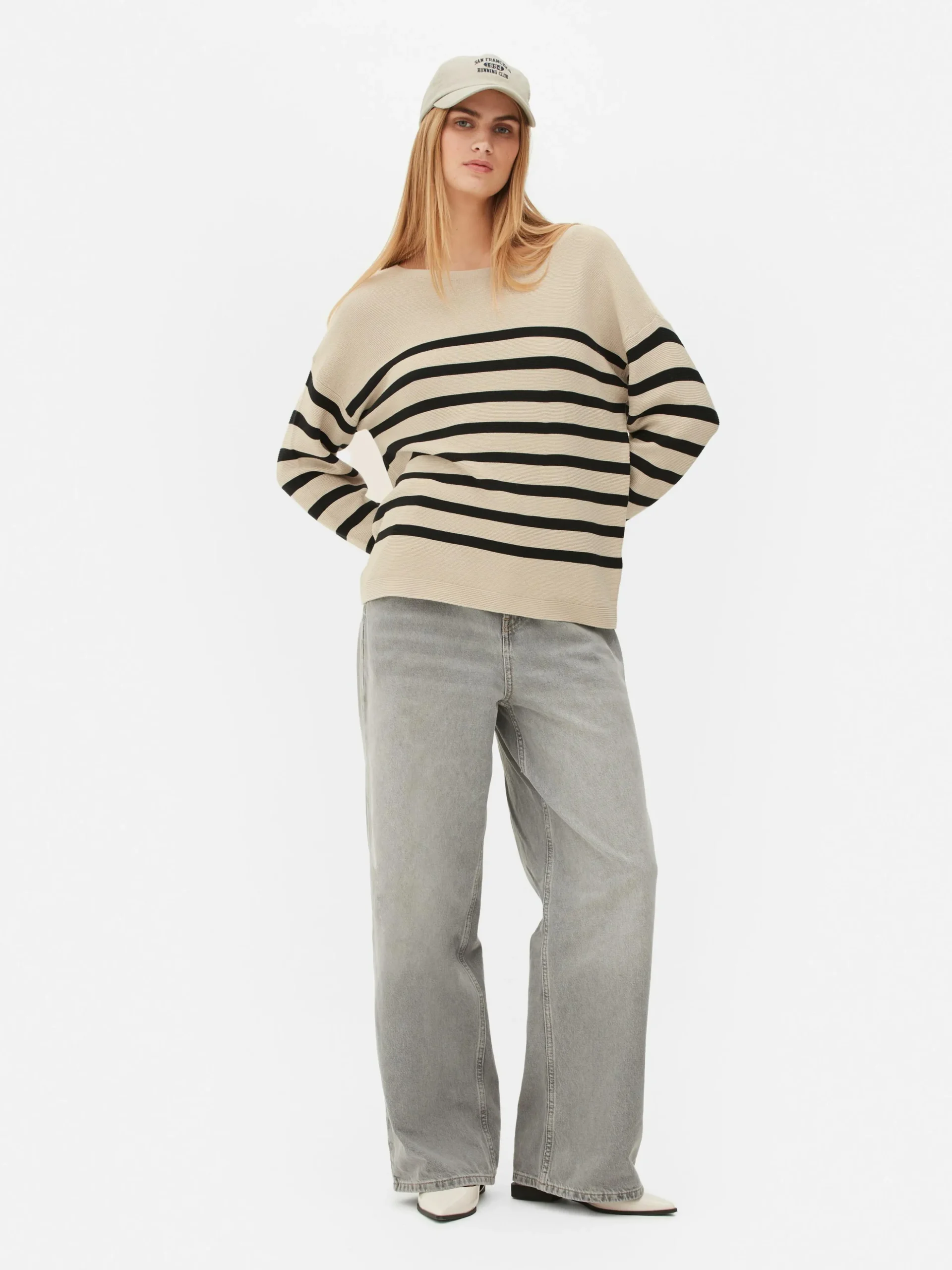 Boat Neck Long Sleeve Sweater