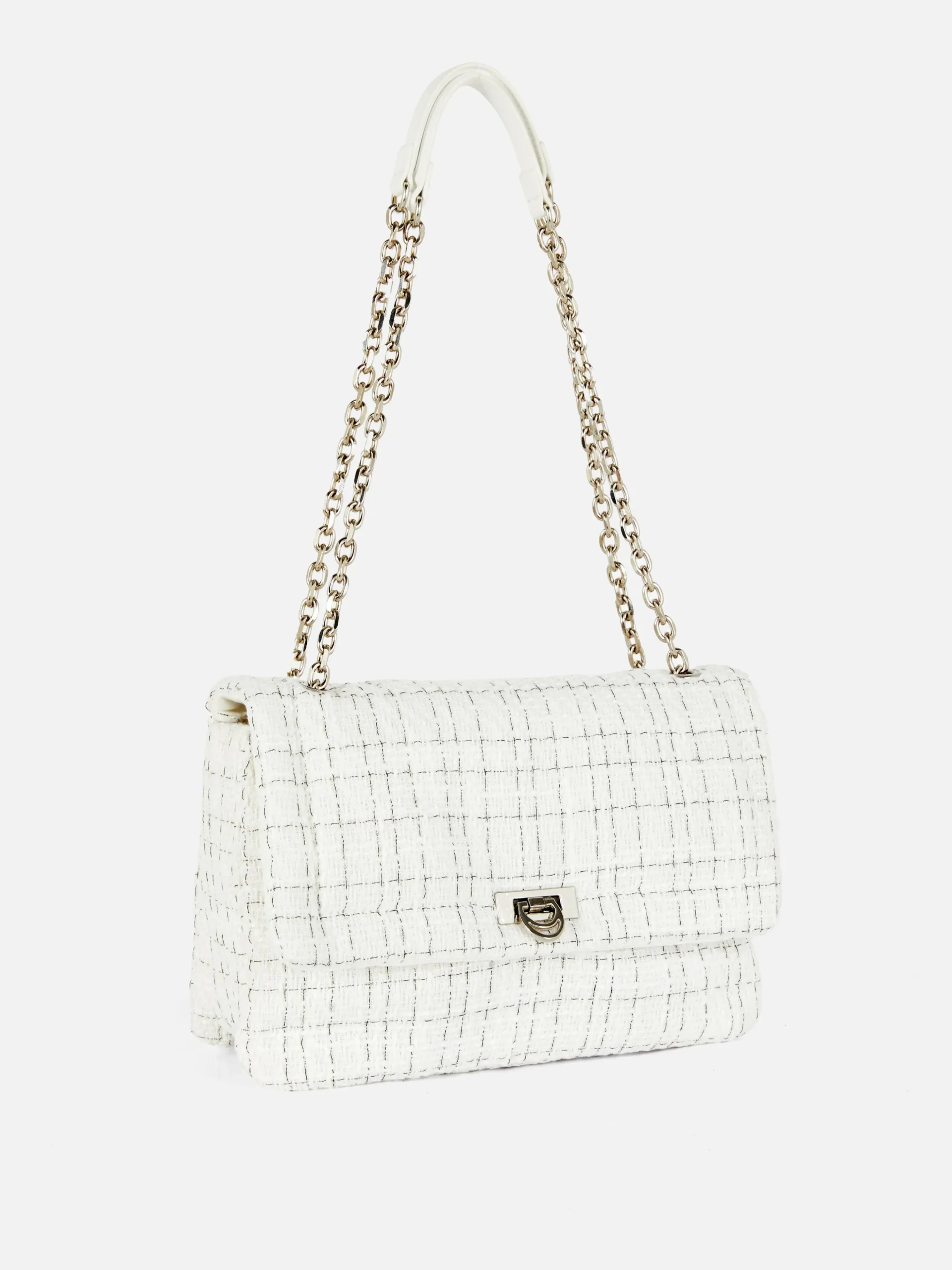 Bouclé Flap Front Crossbody Bag