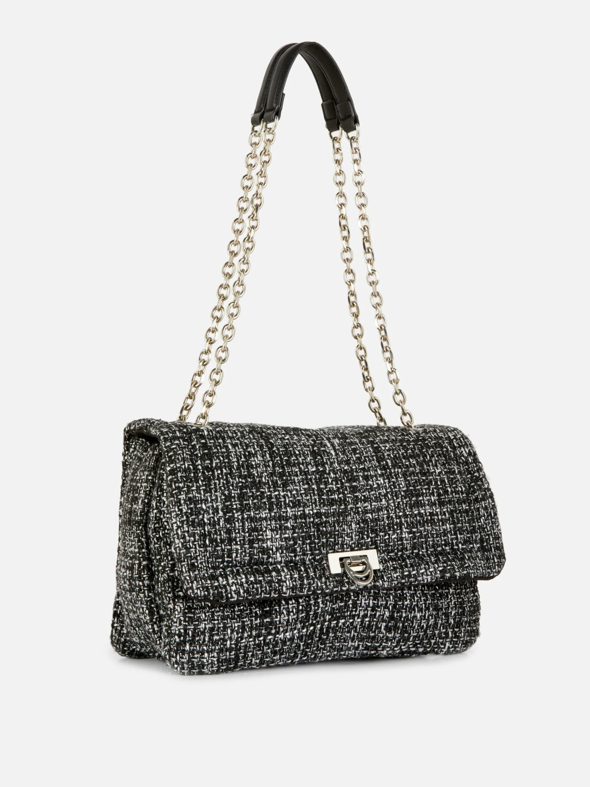 Bouclé Flap Front Crossbody Bag