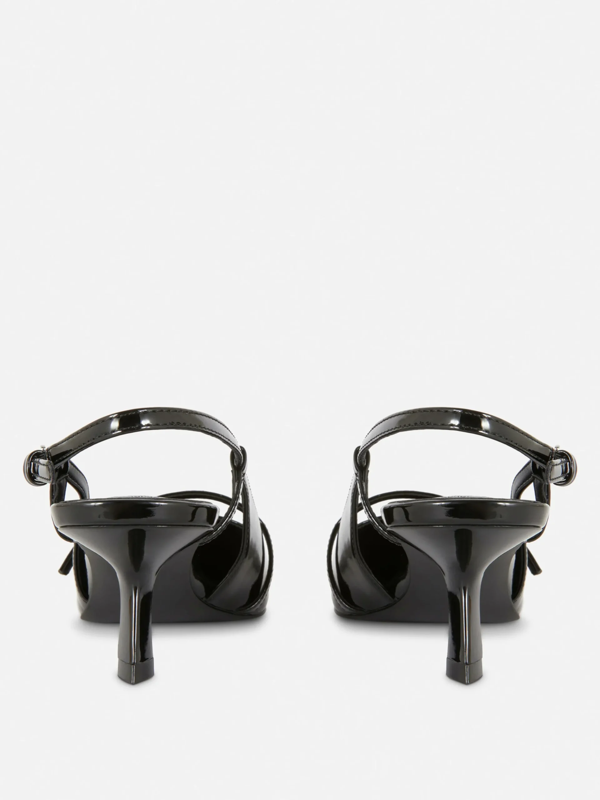 Buckled Patent Kitten Heels