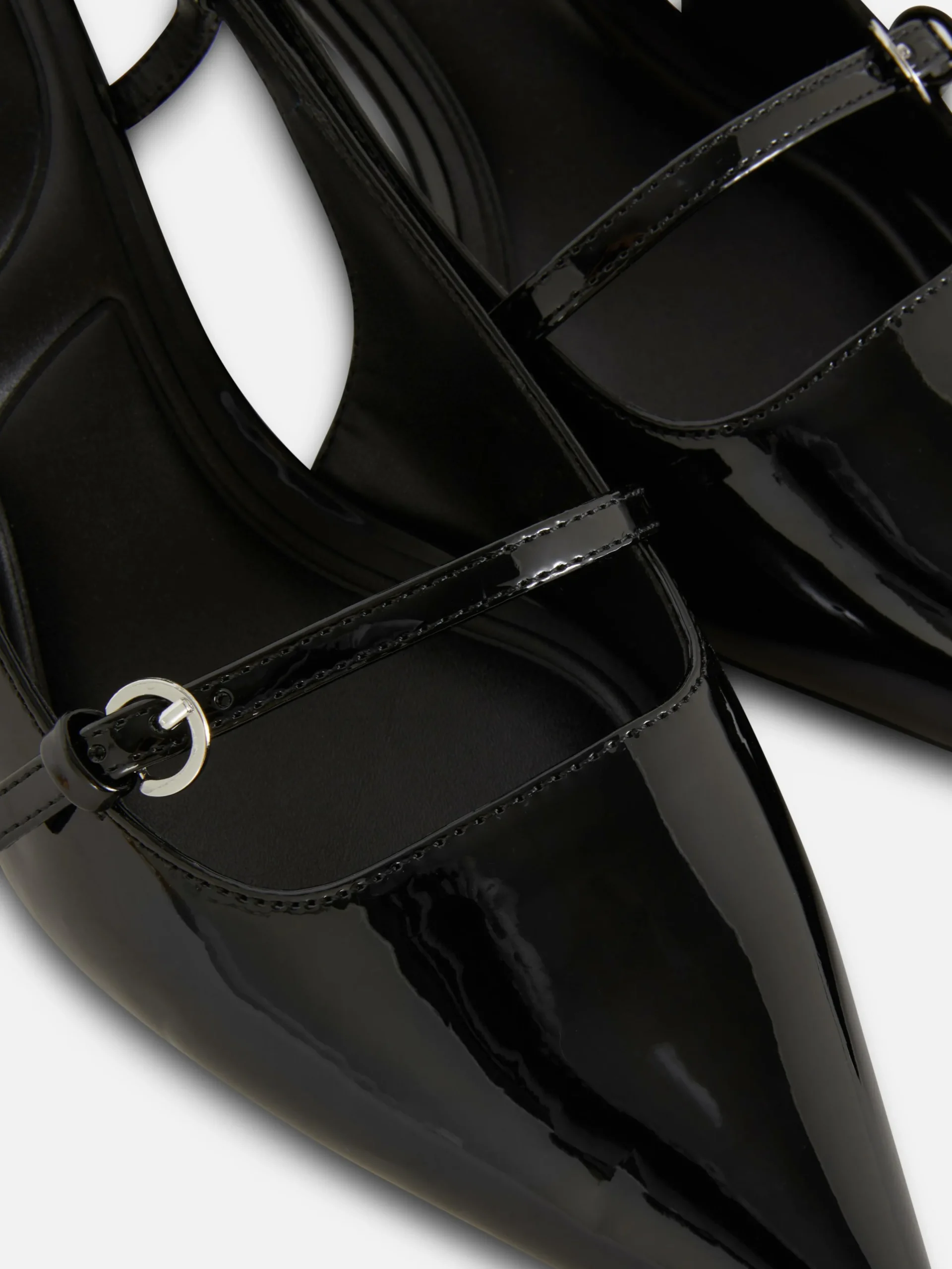 Buckled Patent Kitten Heels