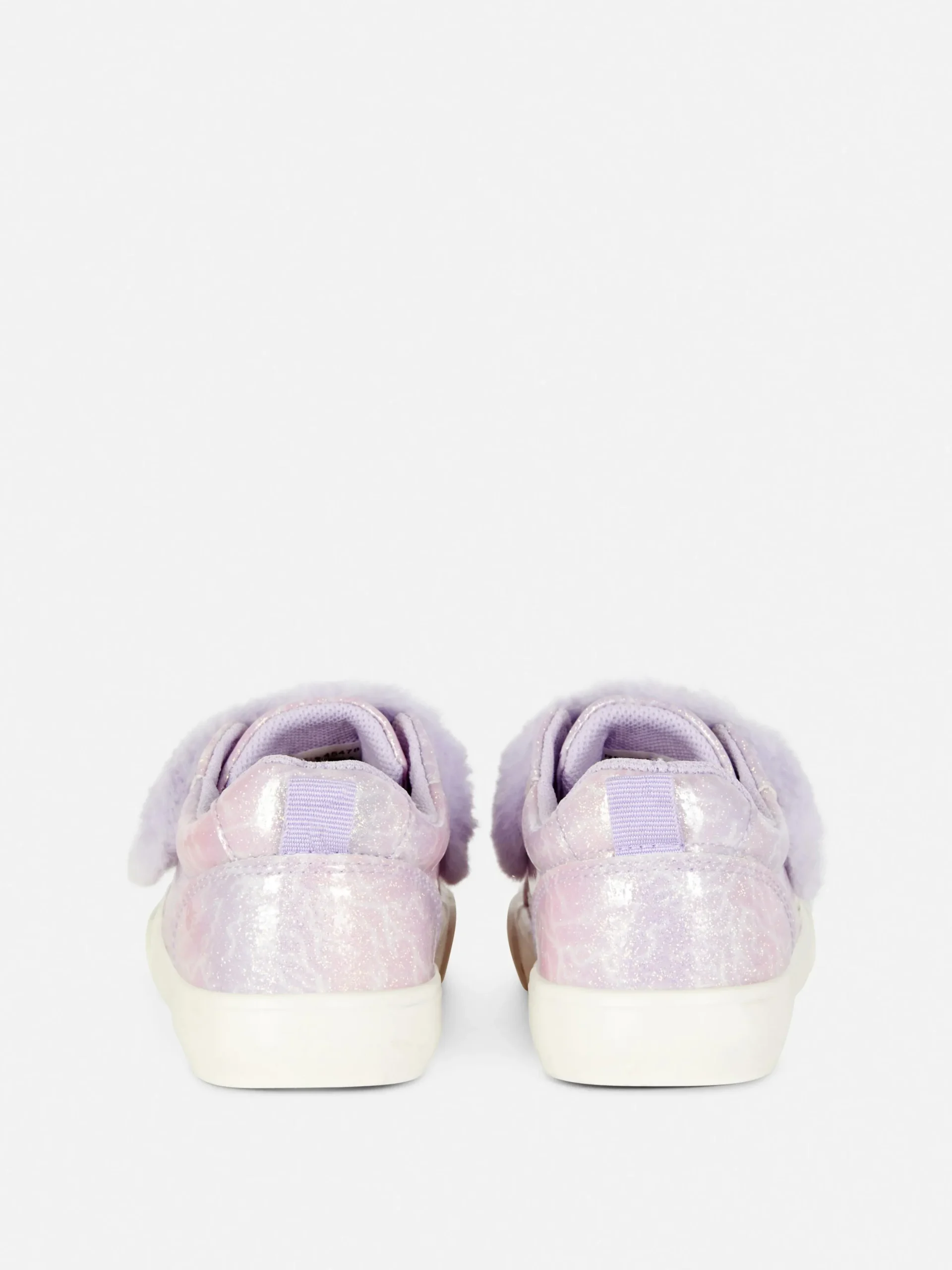 Butterfly Glitter Faux Fur Trim Sneakers
