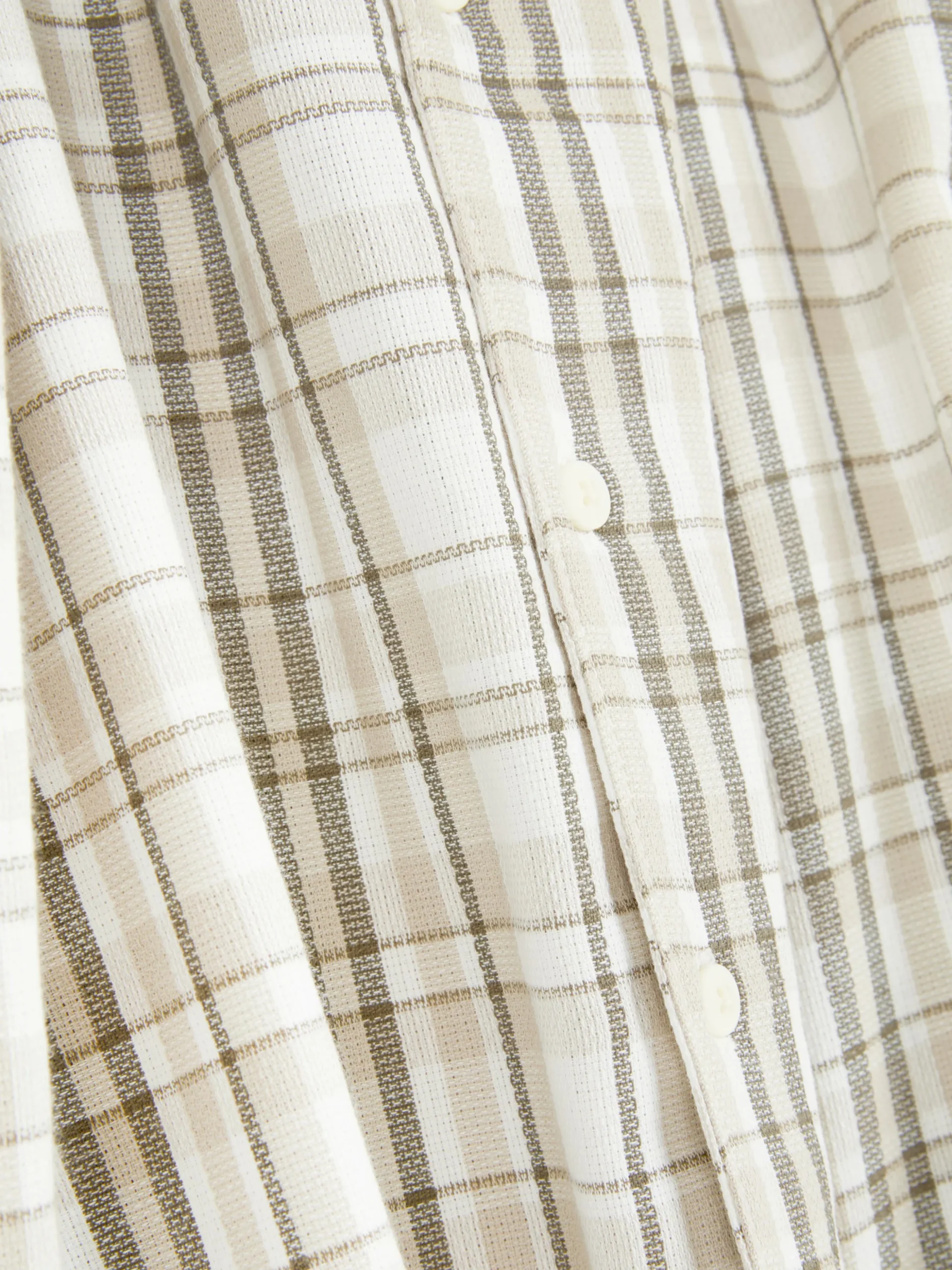 Check Textured Short Sleeve Shirt