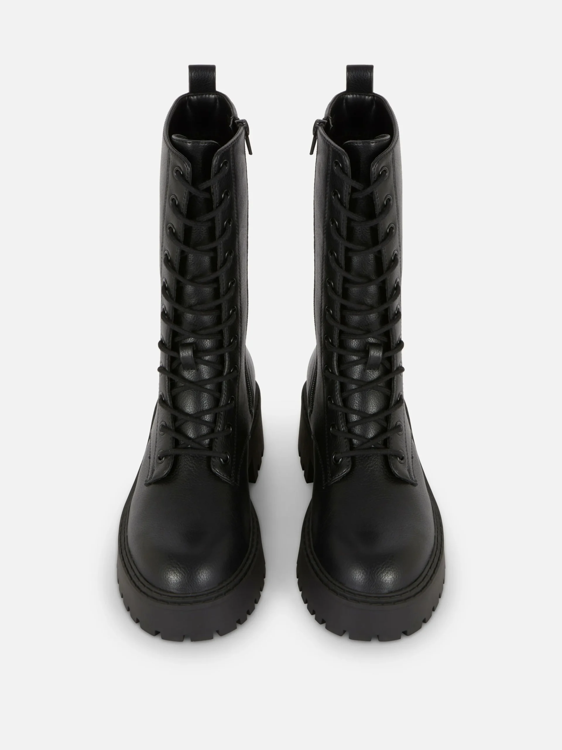 Chunky Lace-Up Biker Boots