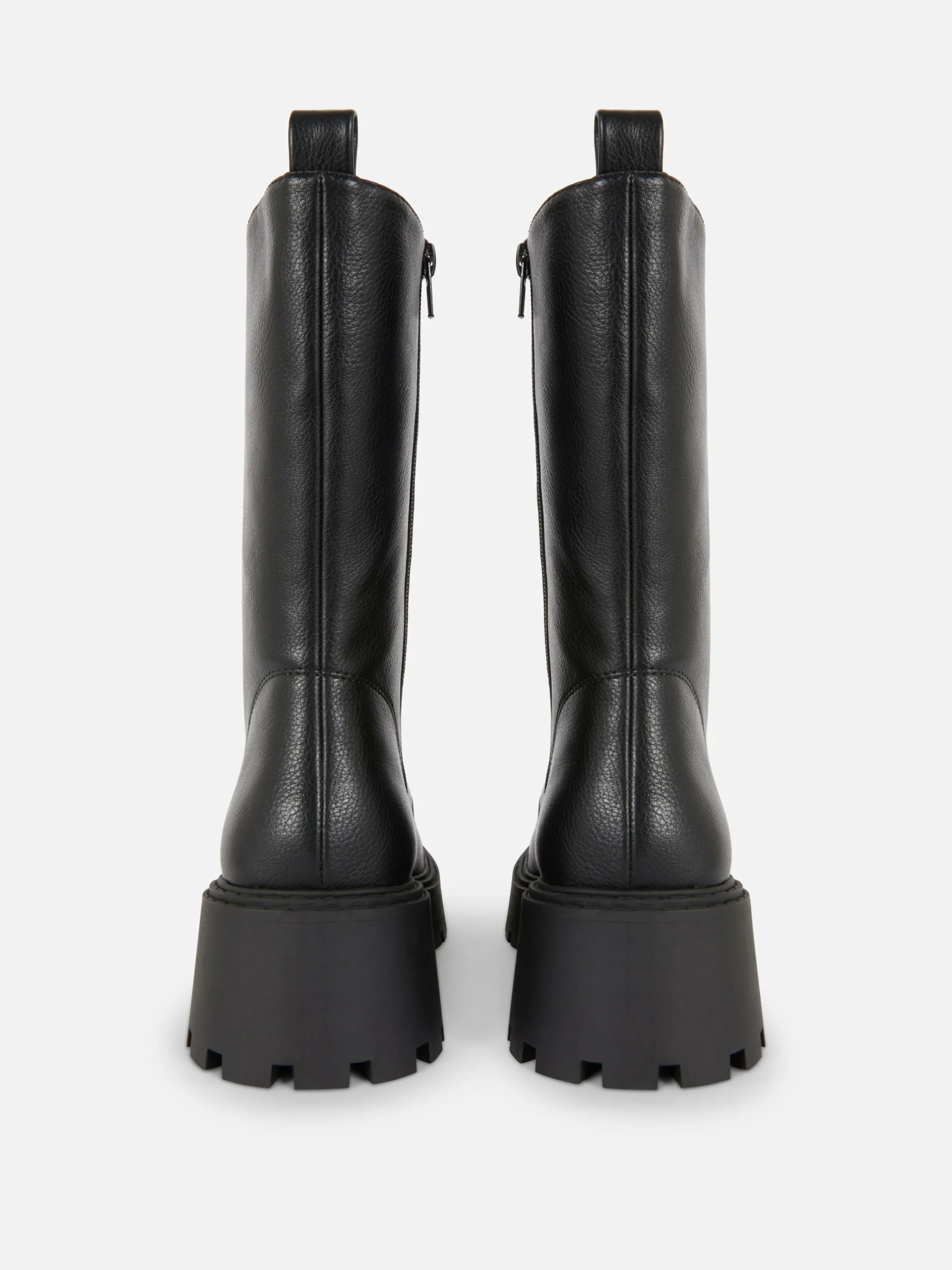 Chunky Lace-Up Biker Boots