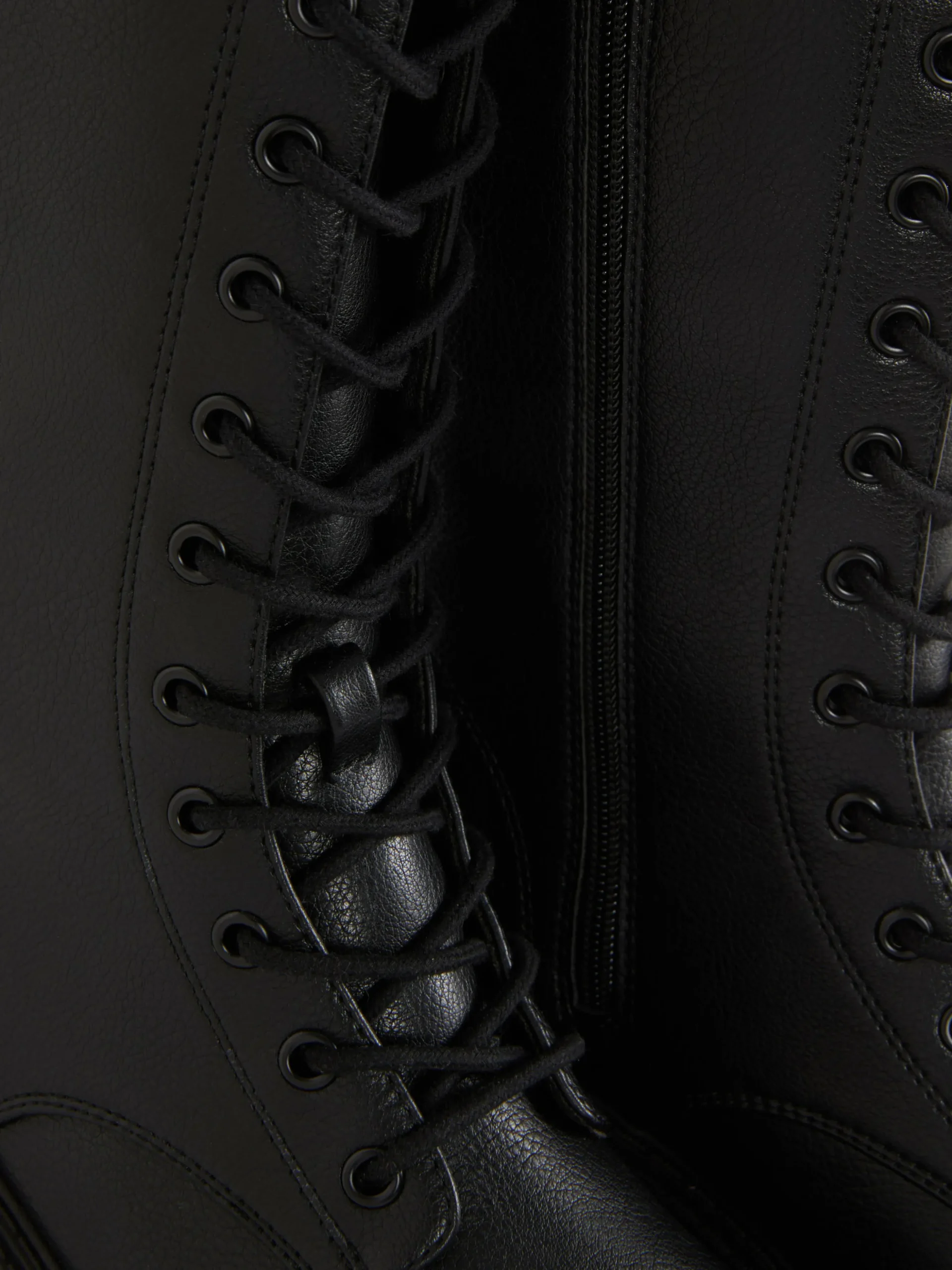 Chunky Lace-Up Biker Boots
