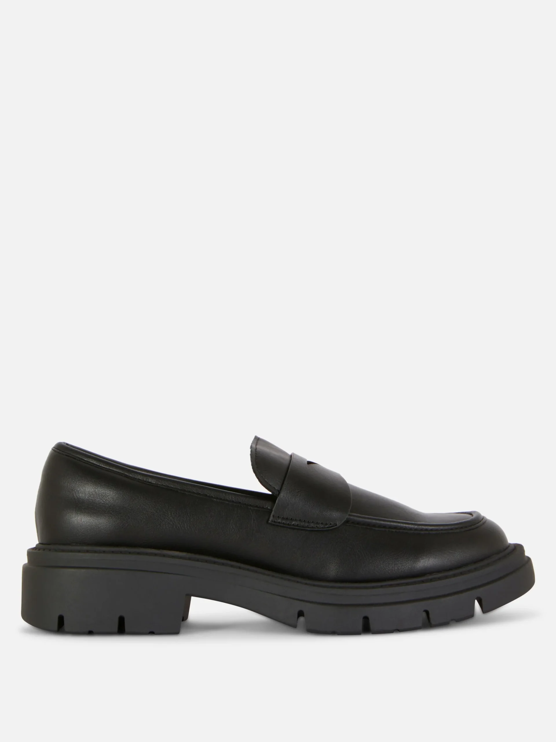 Chunky Sole Faux Leather Loafers