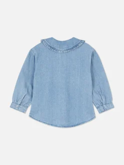 Collared Denim Blouse