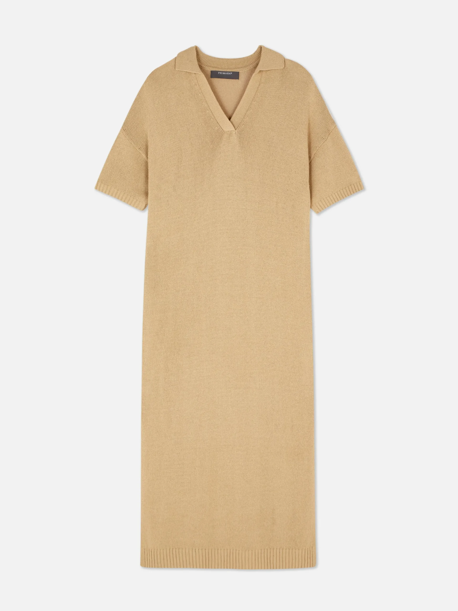 Collared V-Neck Midi Dress
