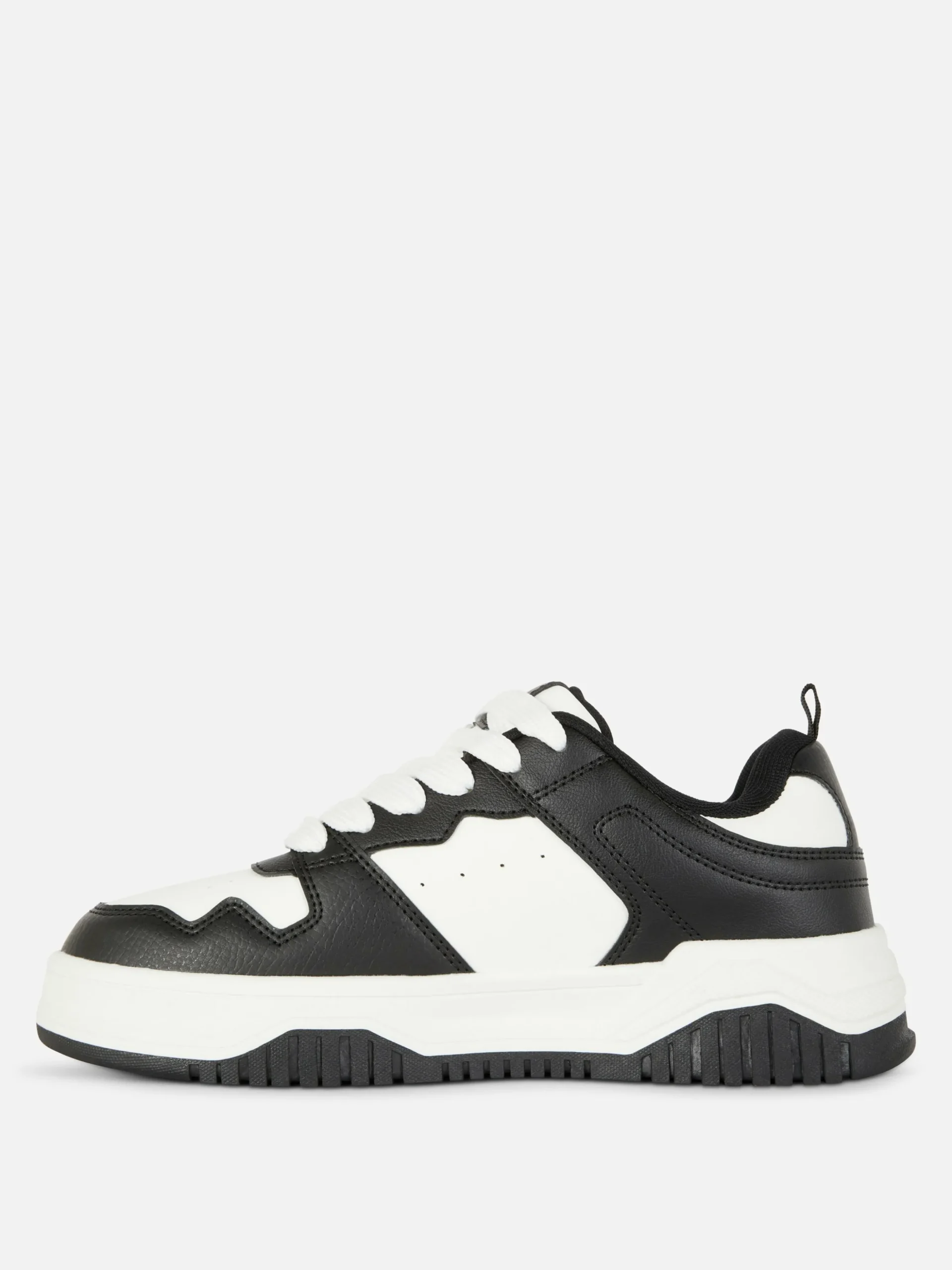 Contrast Panel Lace-Up Sneakers