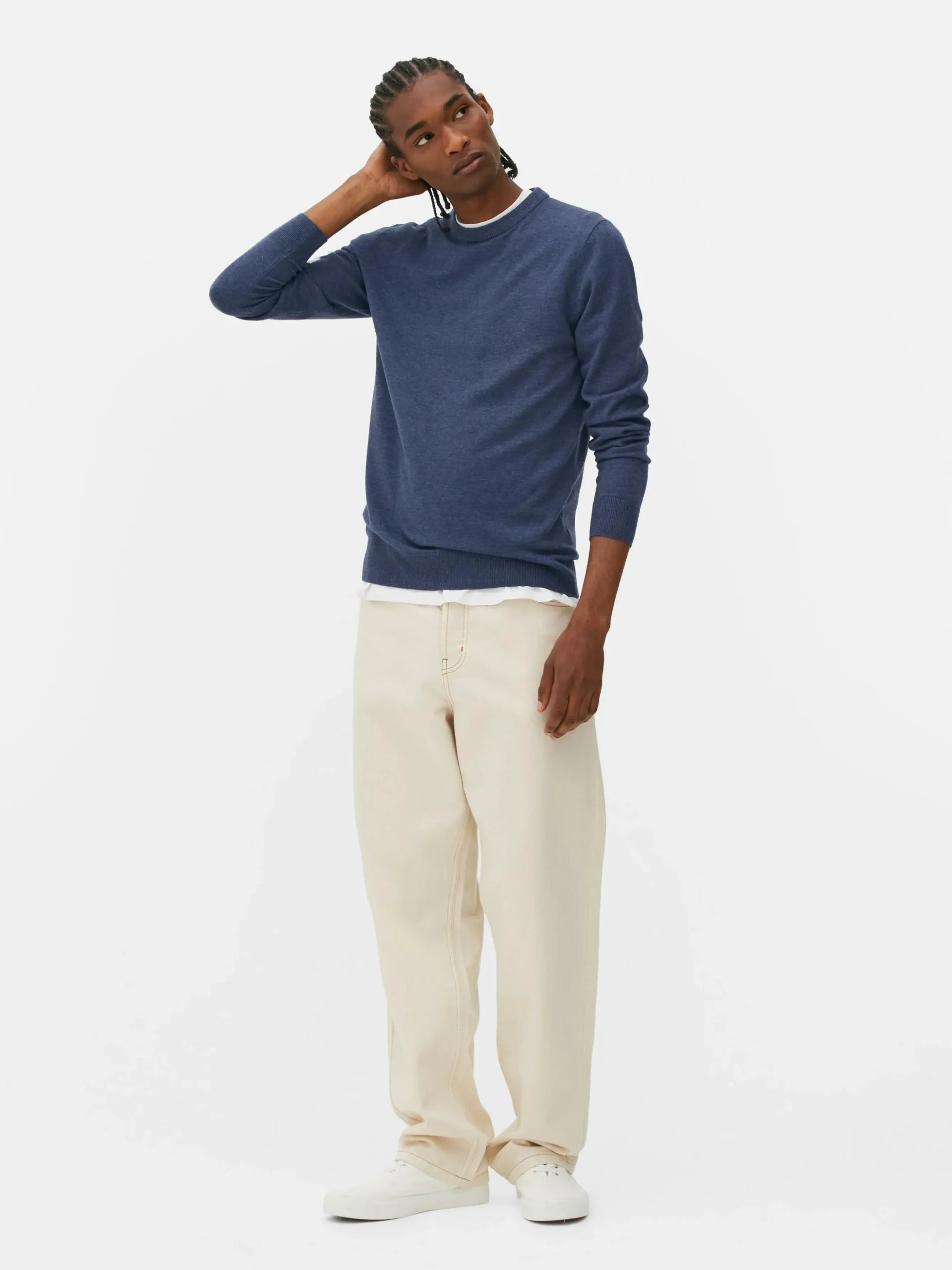 Crew Neck Fine Knit Sweater