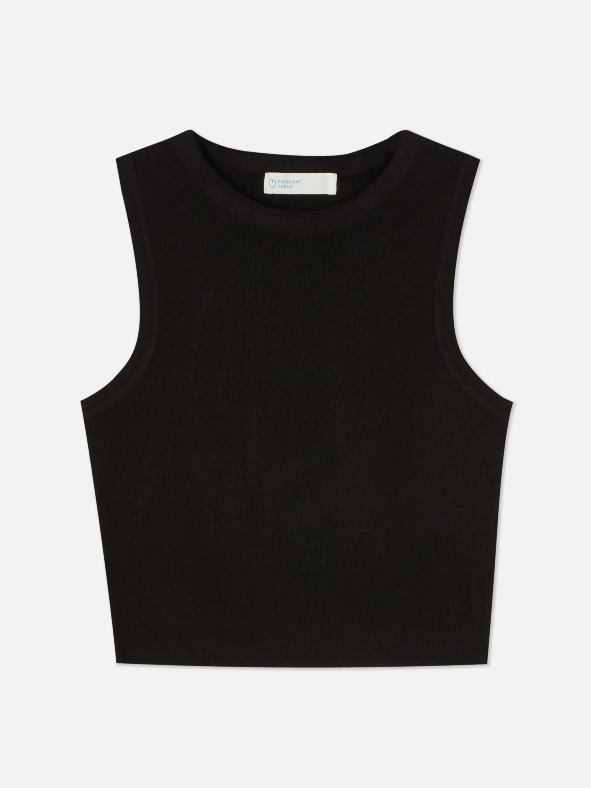 Crew Neck Ribbed Cropped Tank