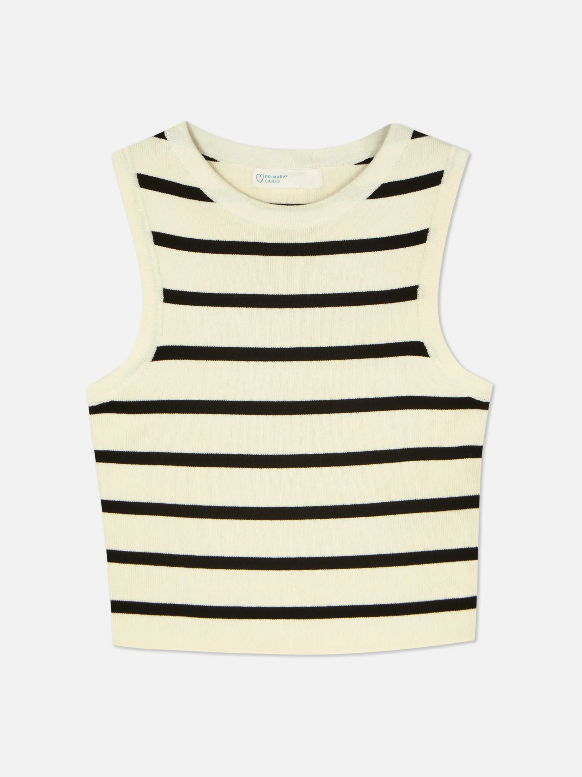 Crew Neck Ribbed Cropped Tank
