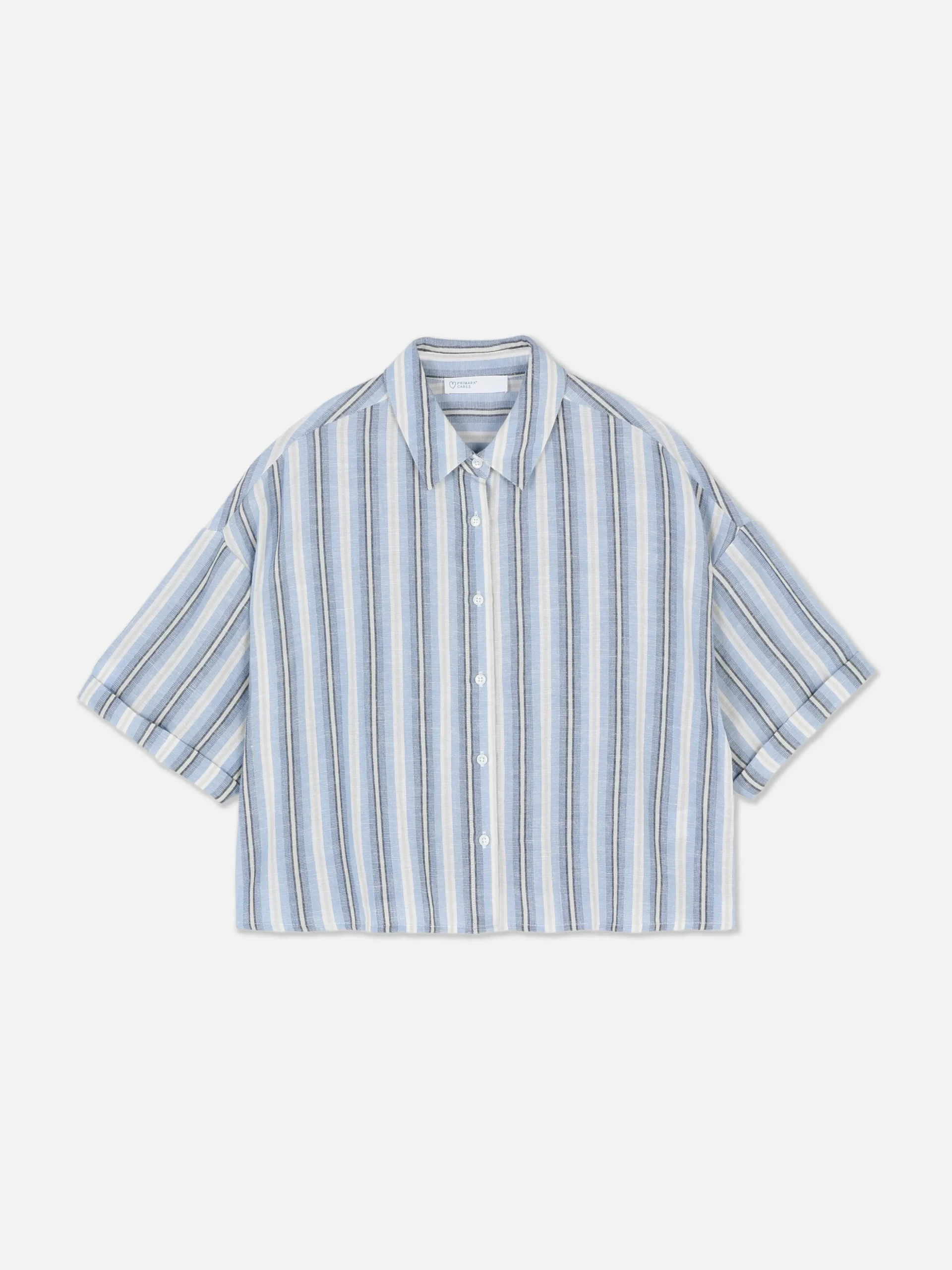 Cropped Boxy Short Sleeve Shirt