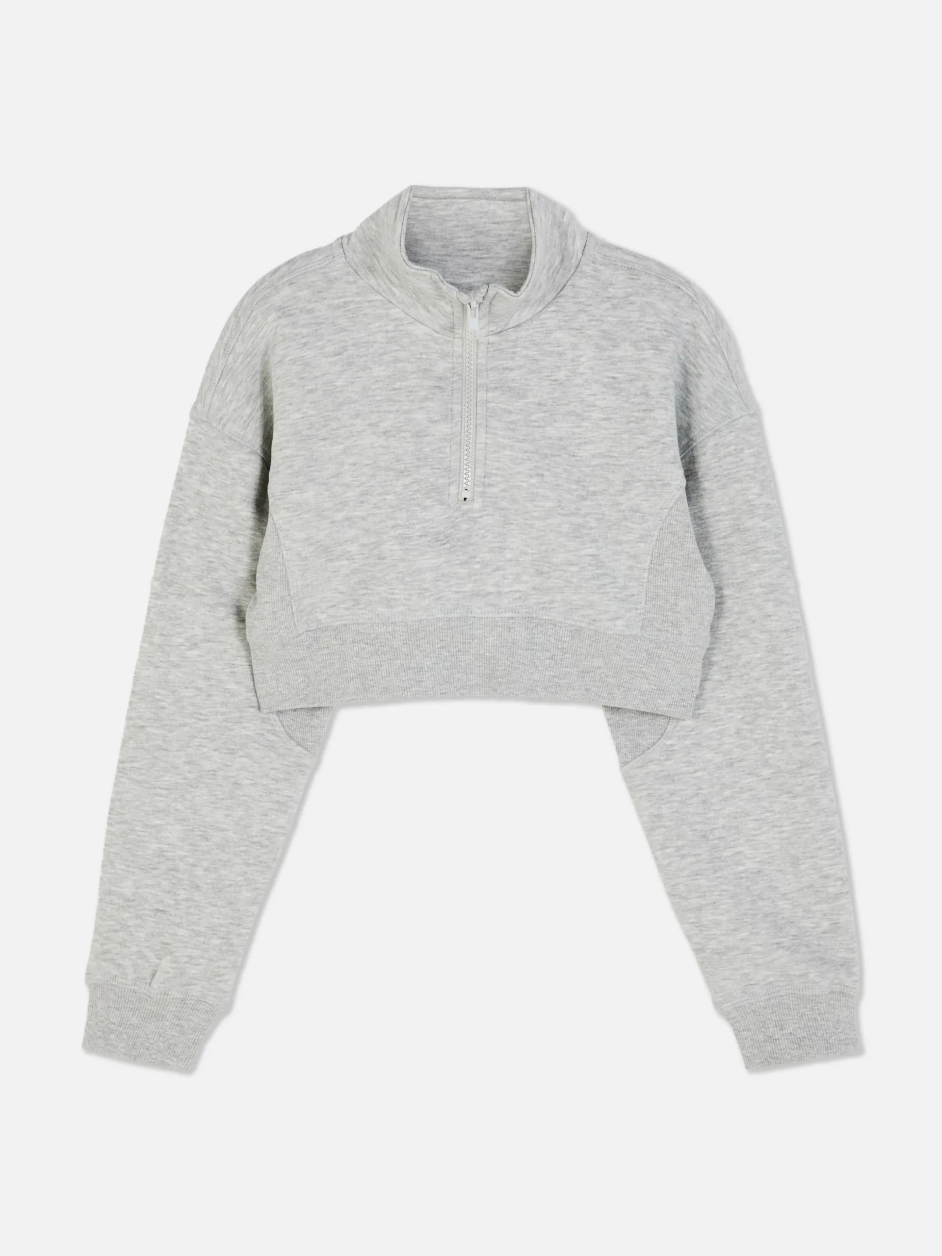 Cropped Funnel Neck Sweatshirt