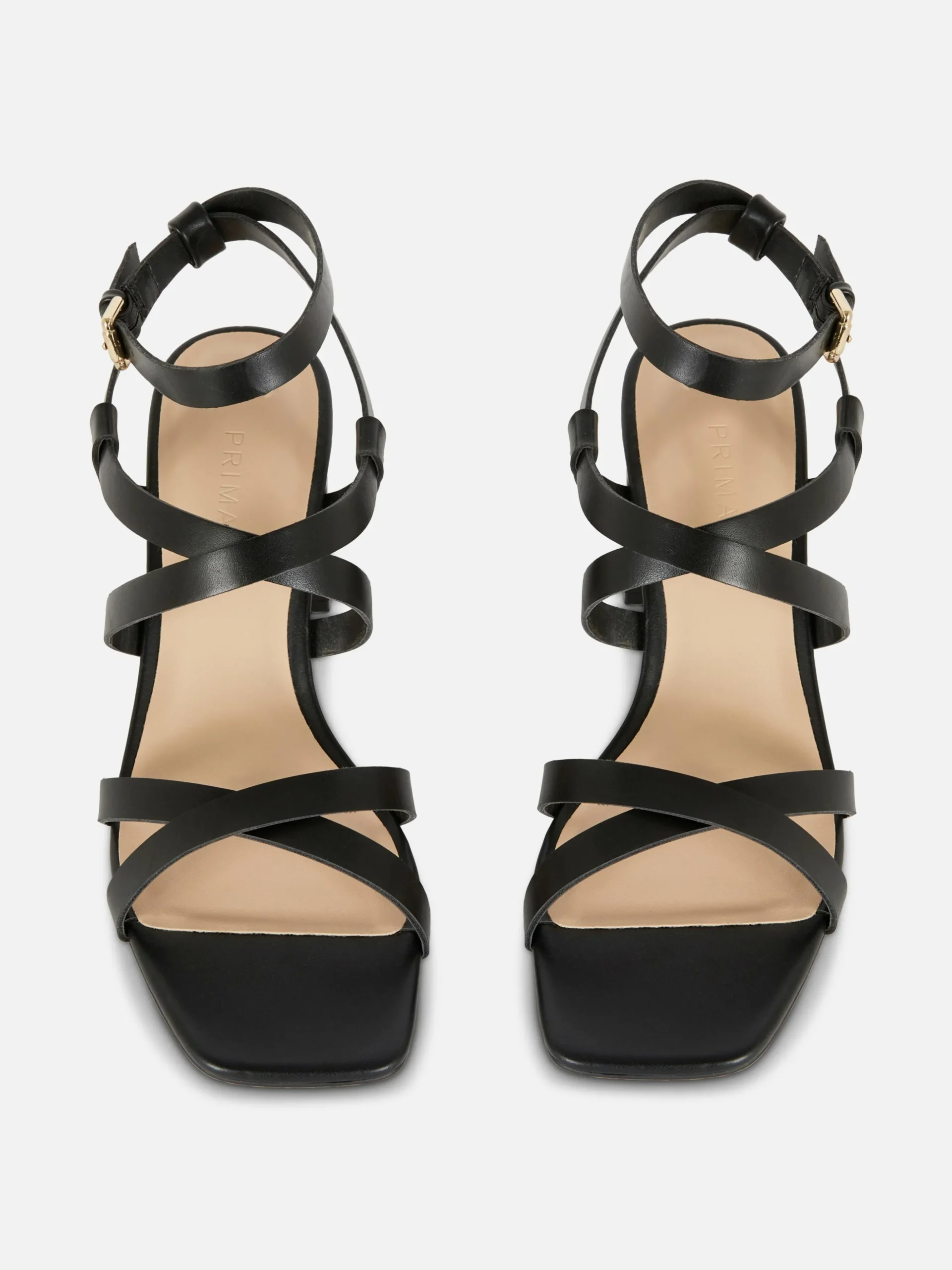 Cross Strap Block Heel Sandals