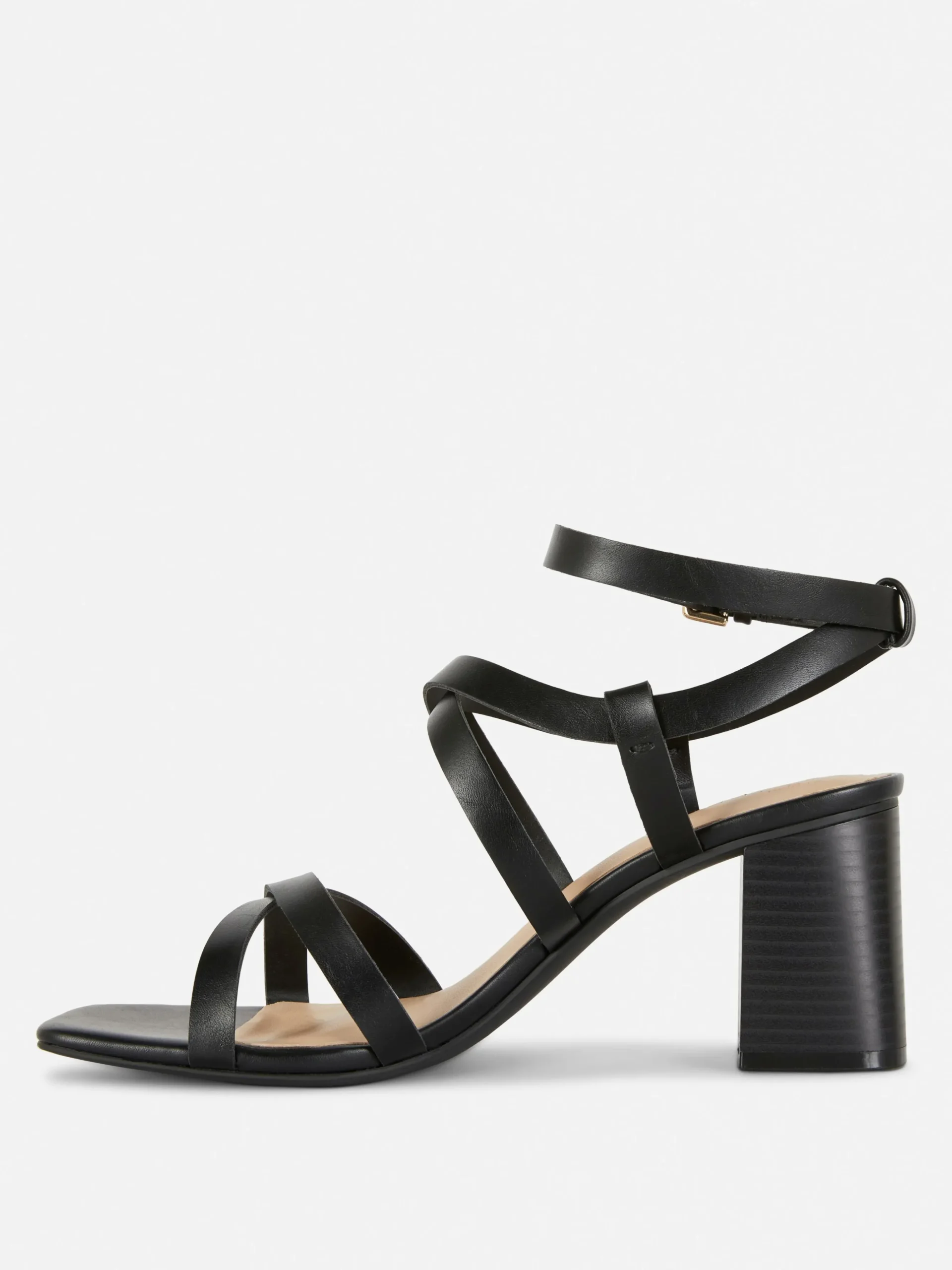 Cross Strap Block Heel Sandals