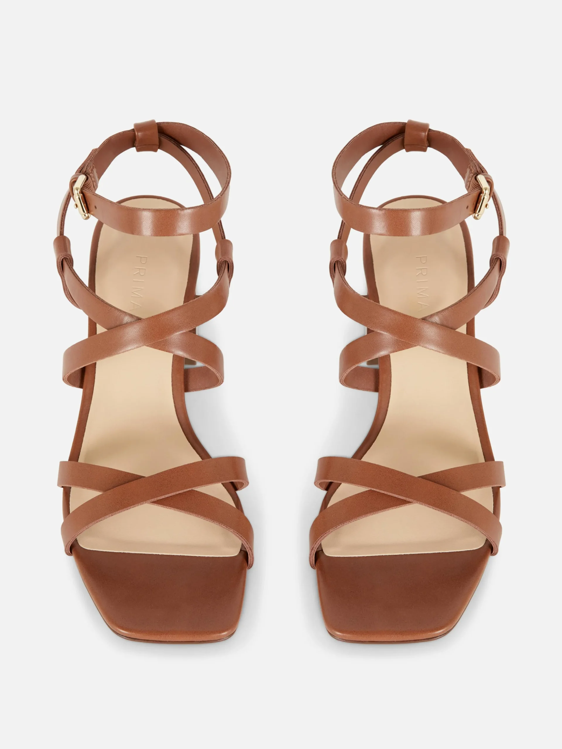 Cross Strap Block Heel Sandals