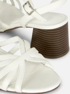Cross Strap Heeled Sandals
