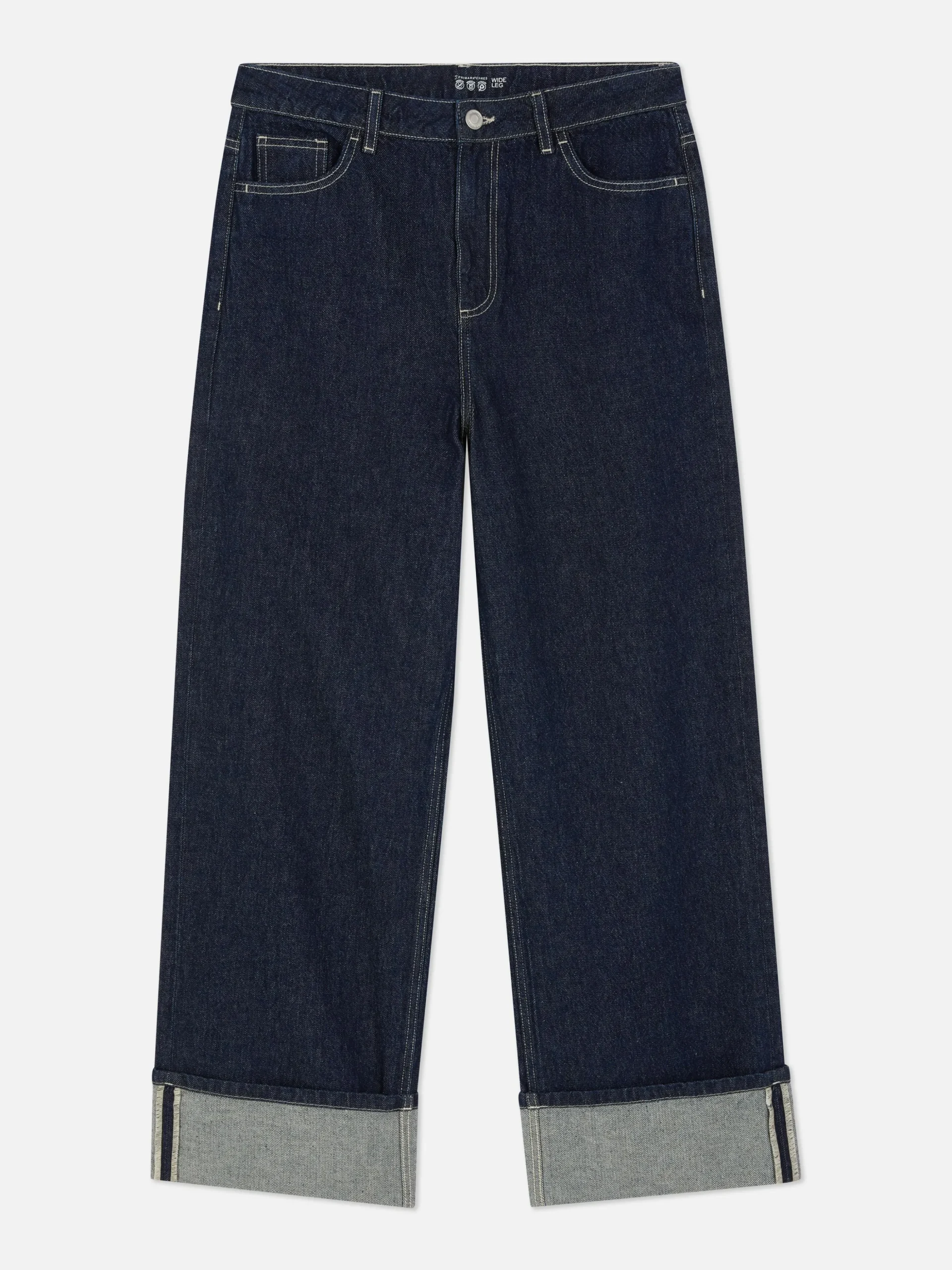 Cuffed Wide Leg Jeans