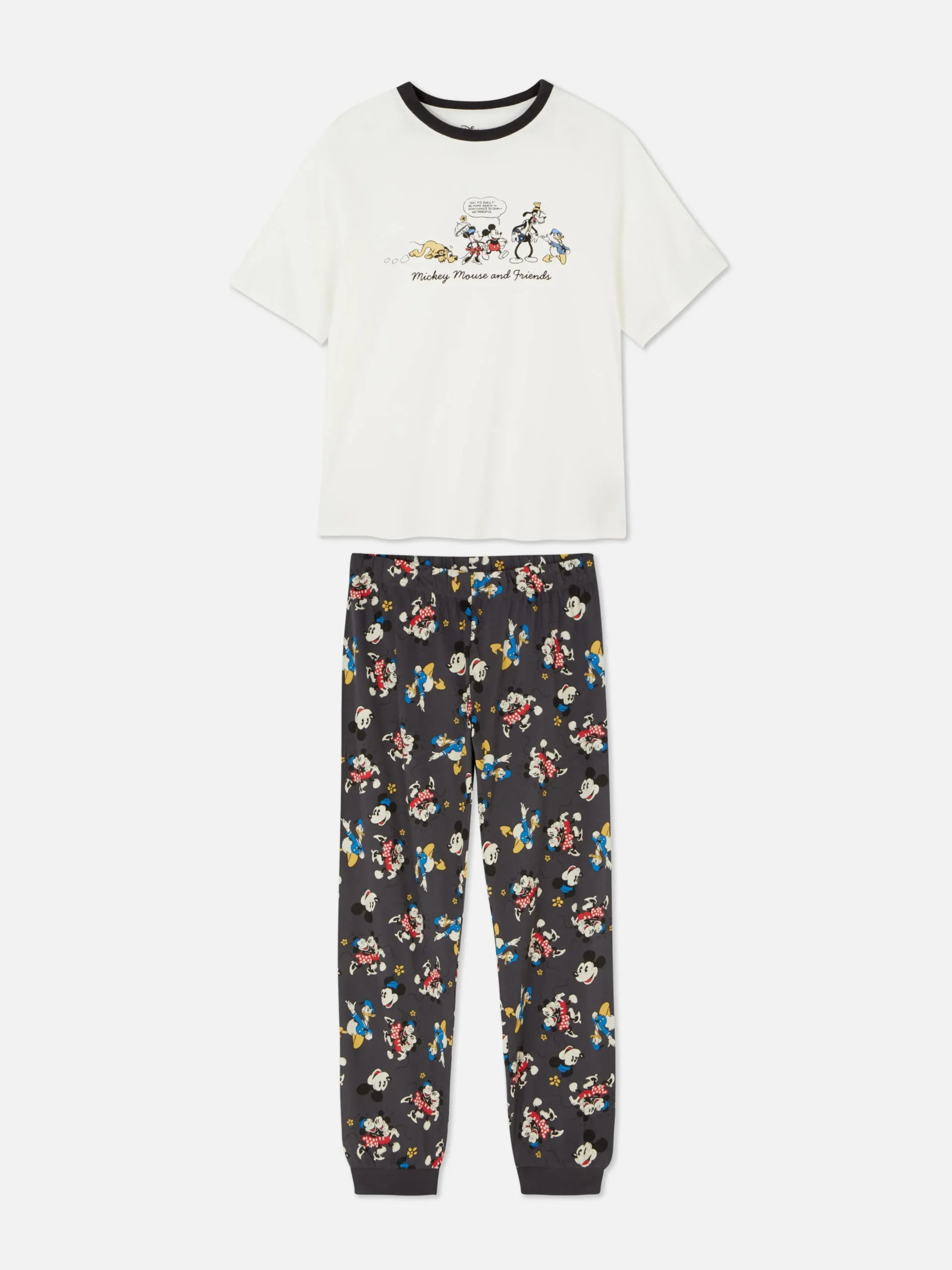Disney Character Print Jersey Pajamas