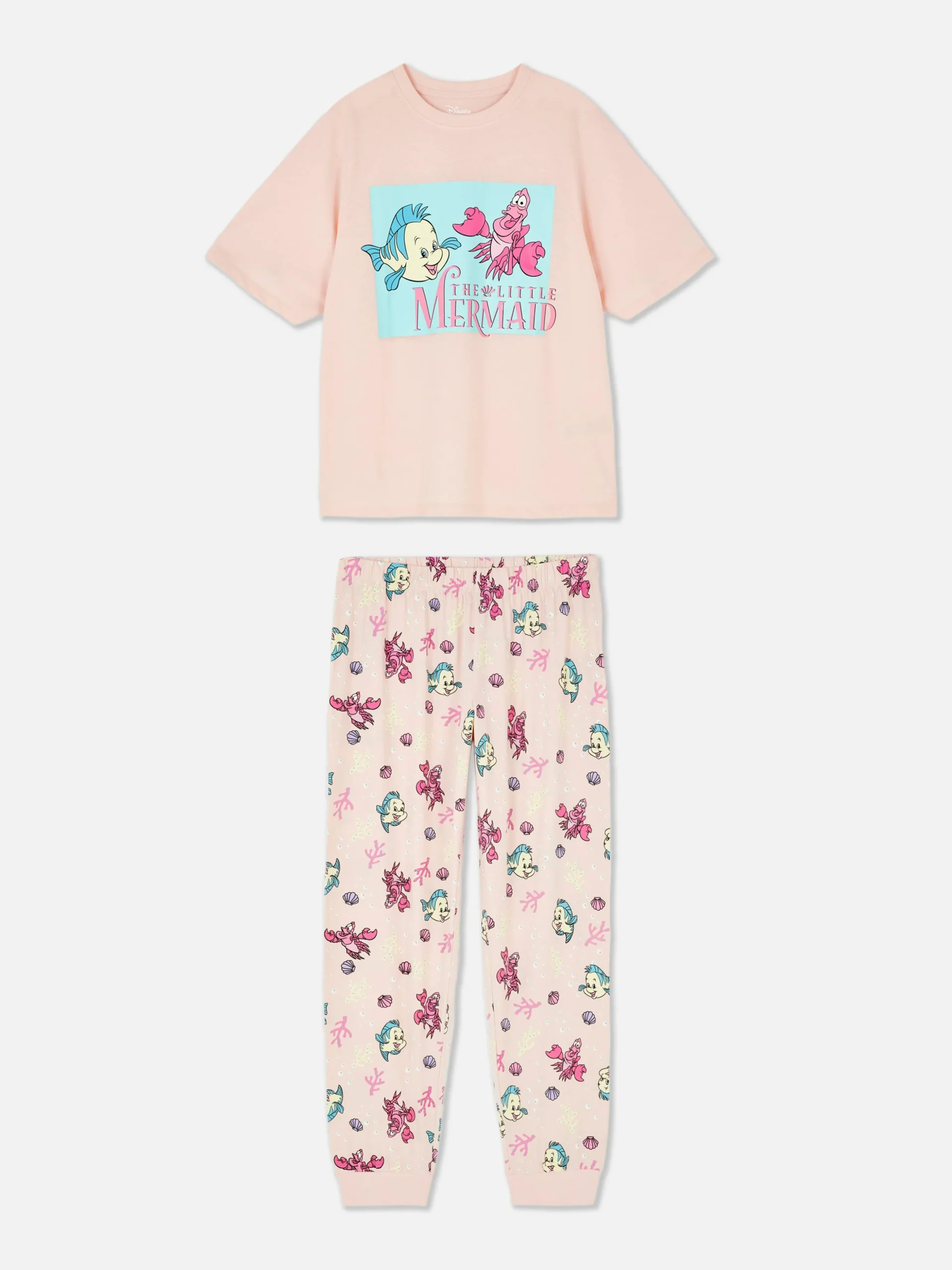 Disney Graphic T-Shirt And Cuffed Pajama Pants