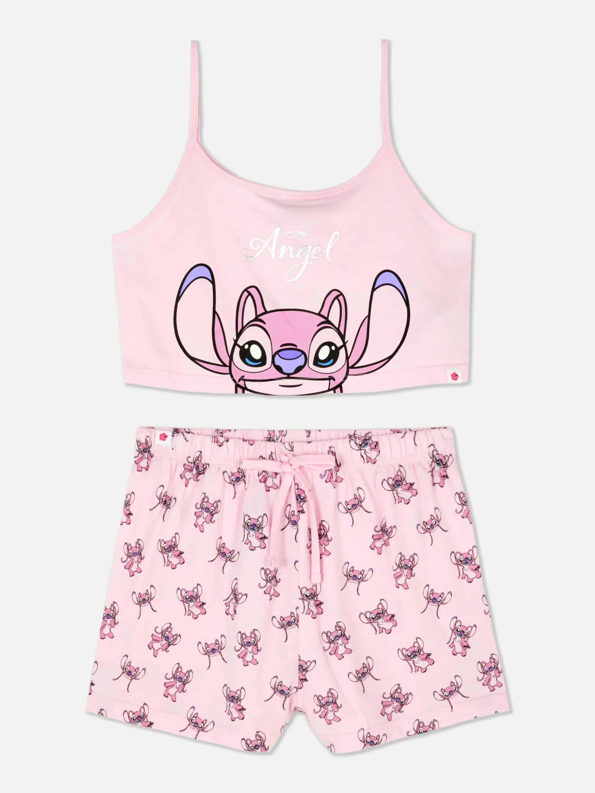 Disney’s Lilo And Stitch Angel Cropped Cami And Shorts Pajamas