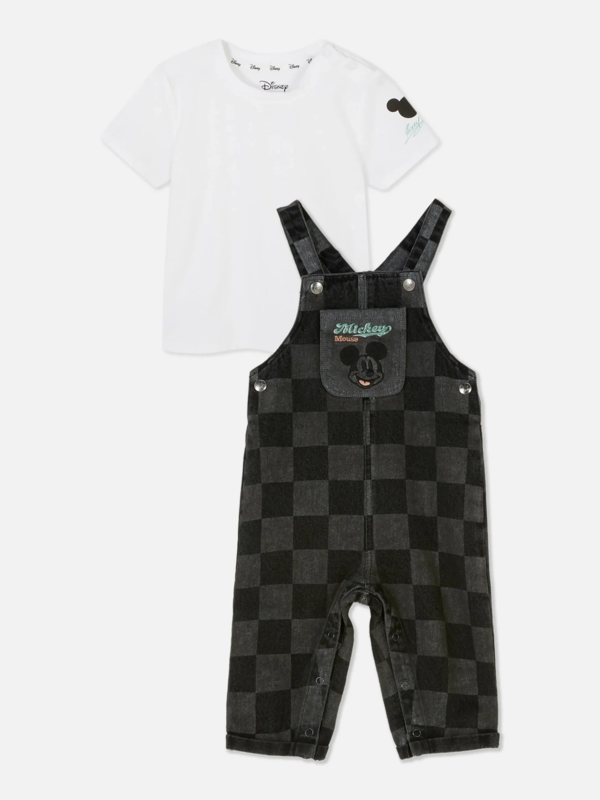 Disney’s Mickey Mouse Checkerboard Overall Set