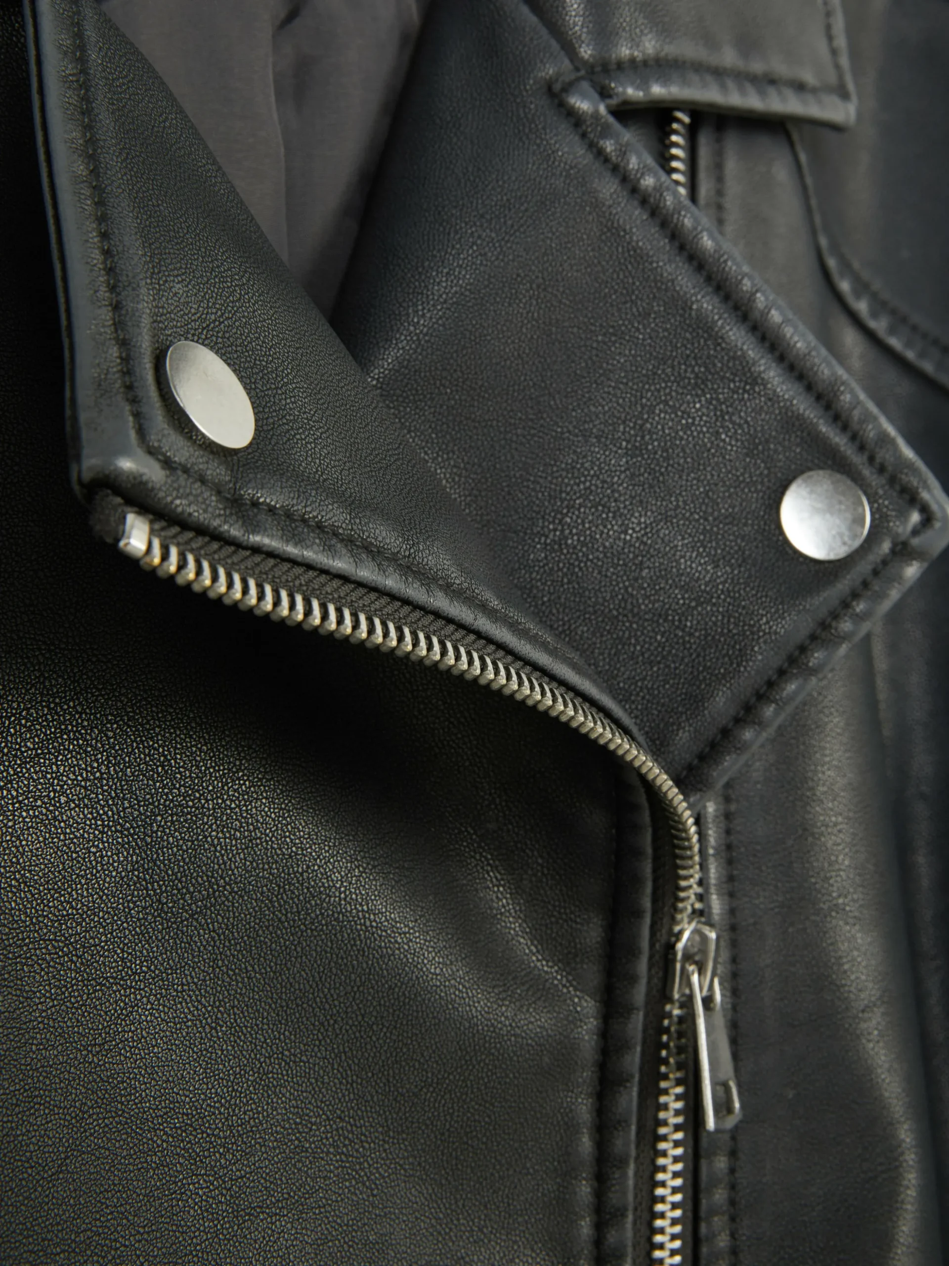 Distressed Faux Leather Biker Jacket