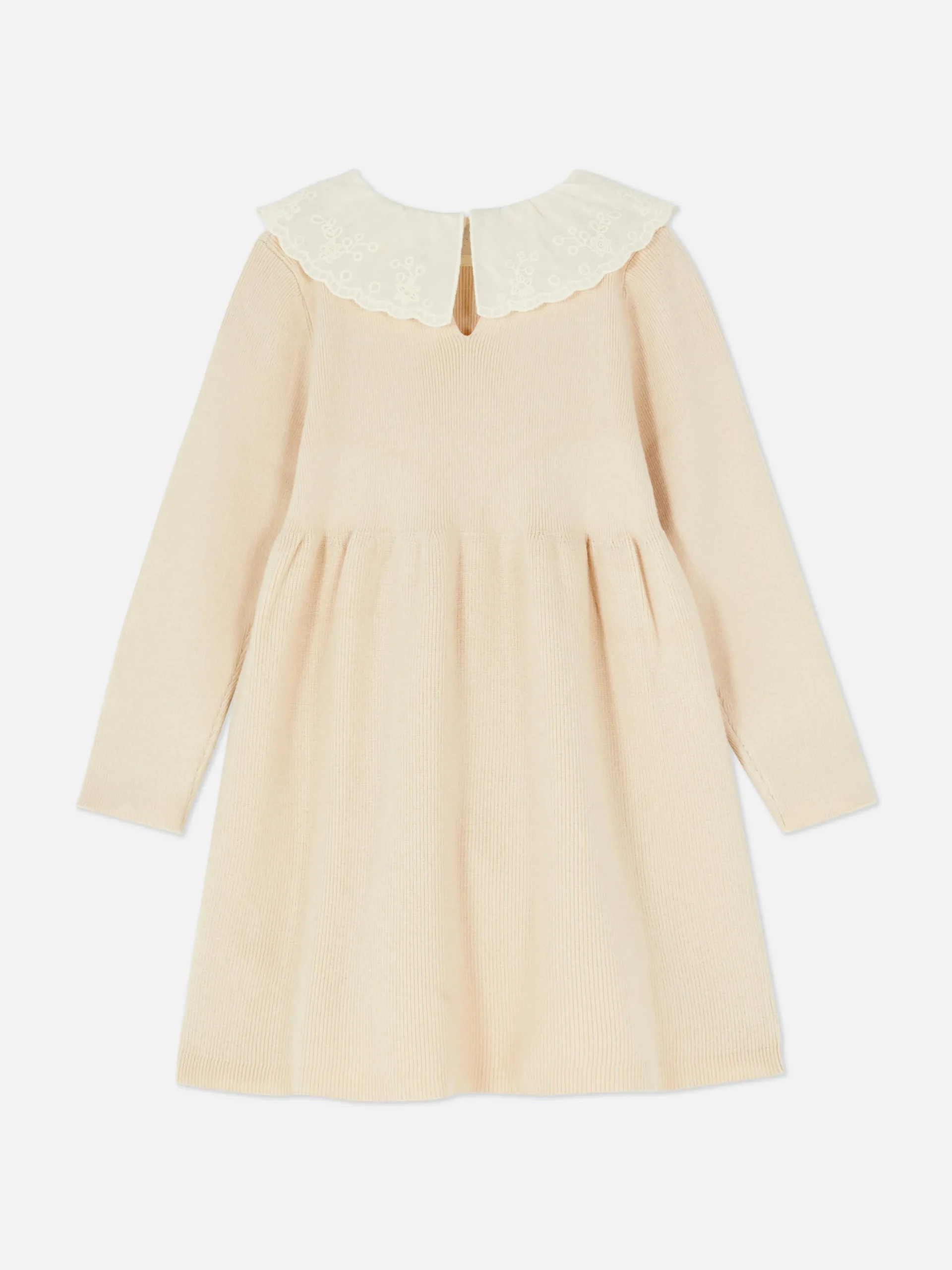 Embroidered Collar Knit Dress
