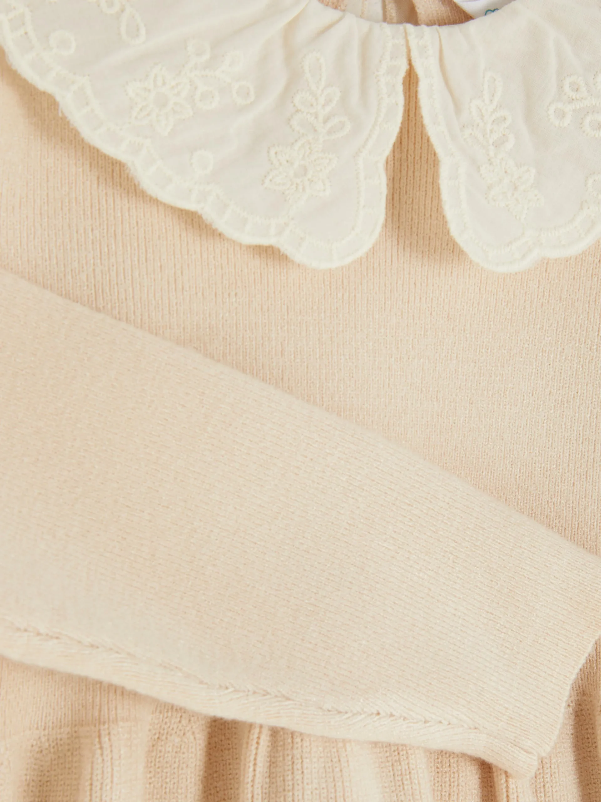 Embroidered Collar Knit Dress
