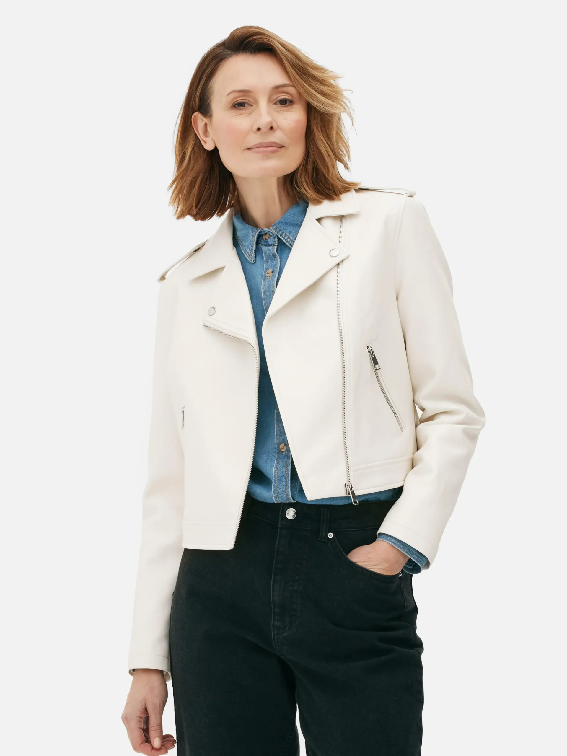 Essential Faux Leather Biker Jacket