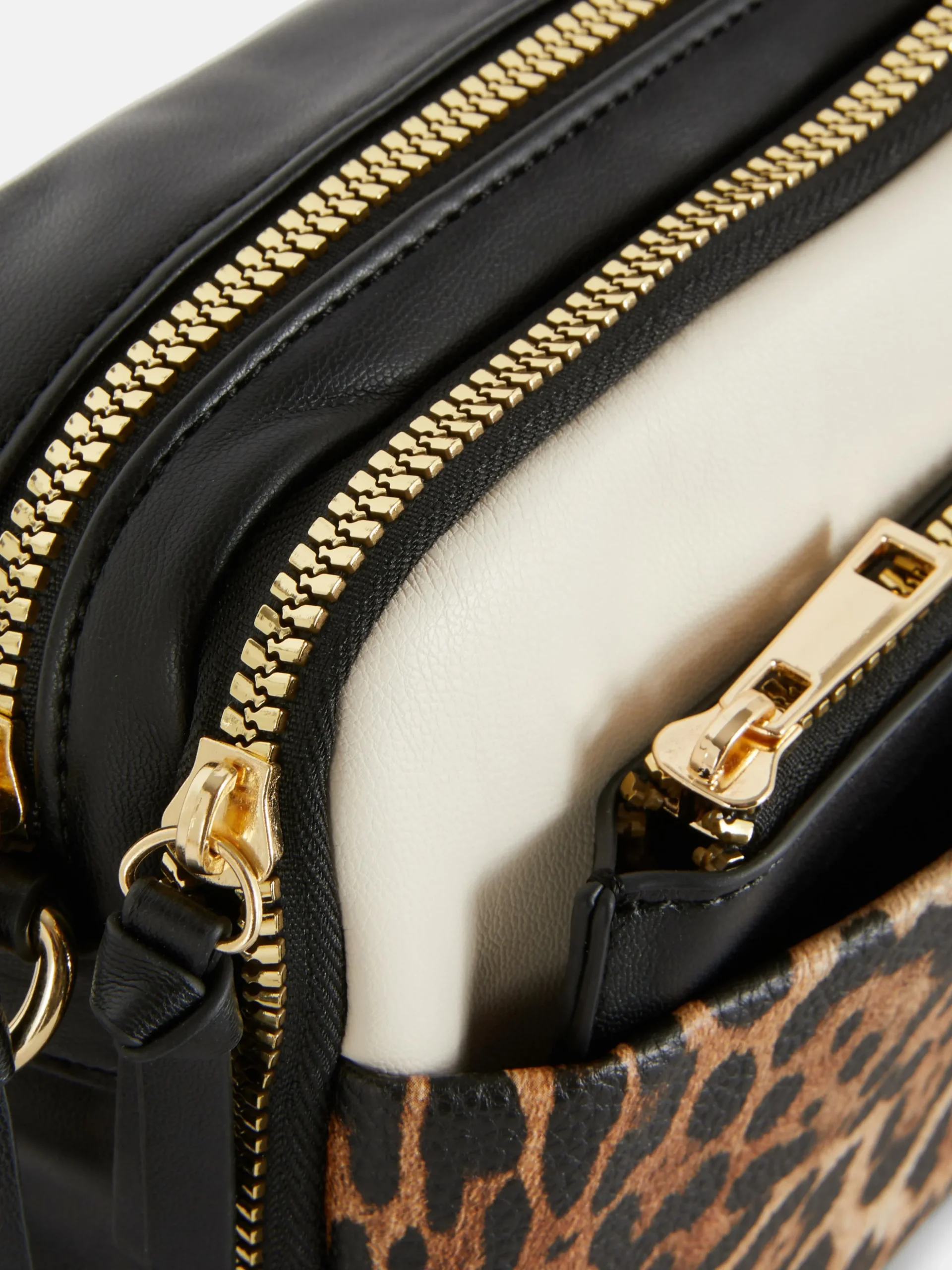 Faux Croc Double Zip Camera Bag