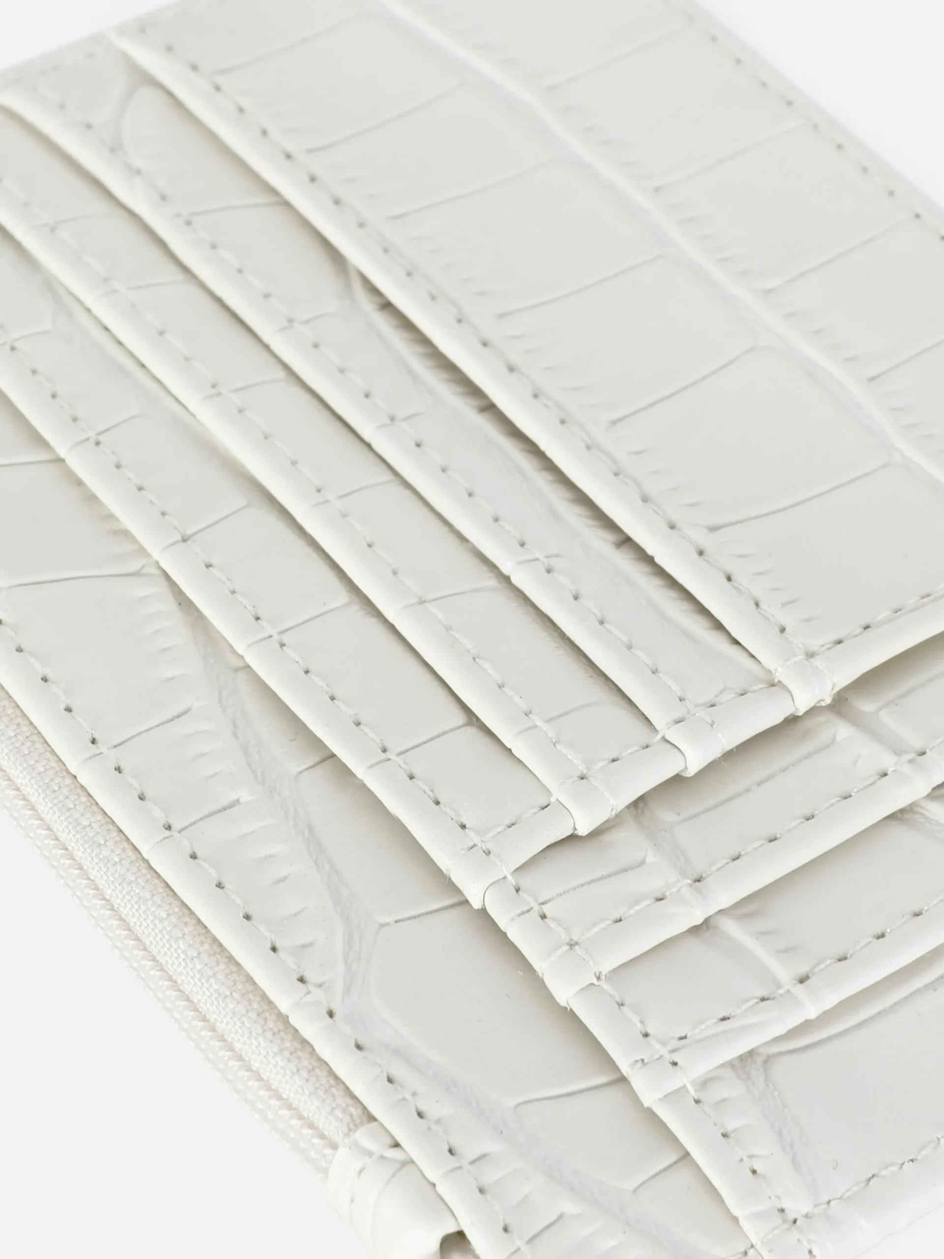Faux Croc Initial Card Holder