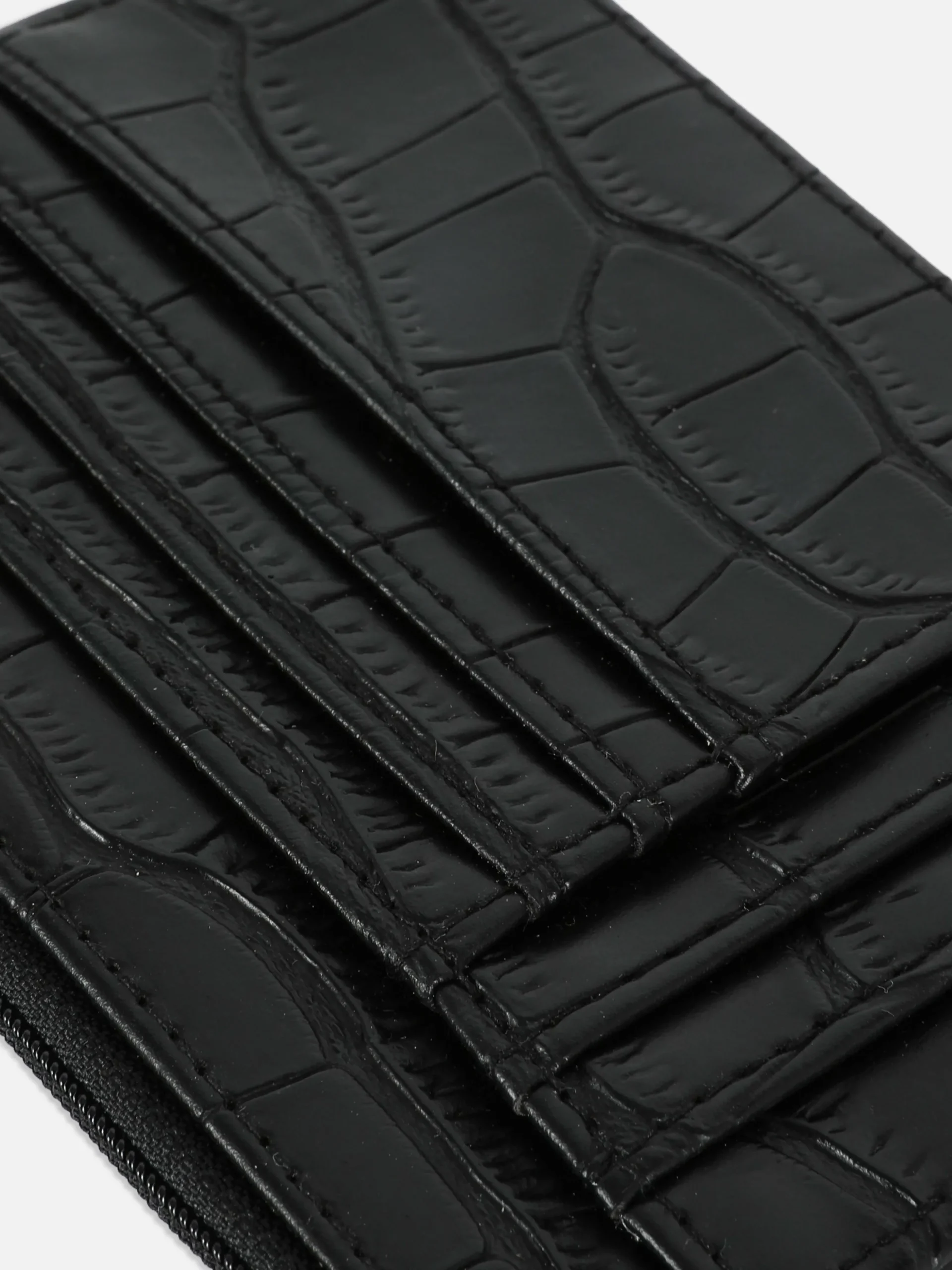 Faux Croc Initial Card Holder