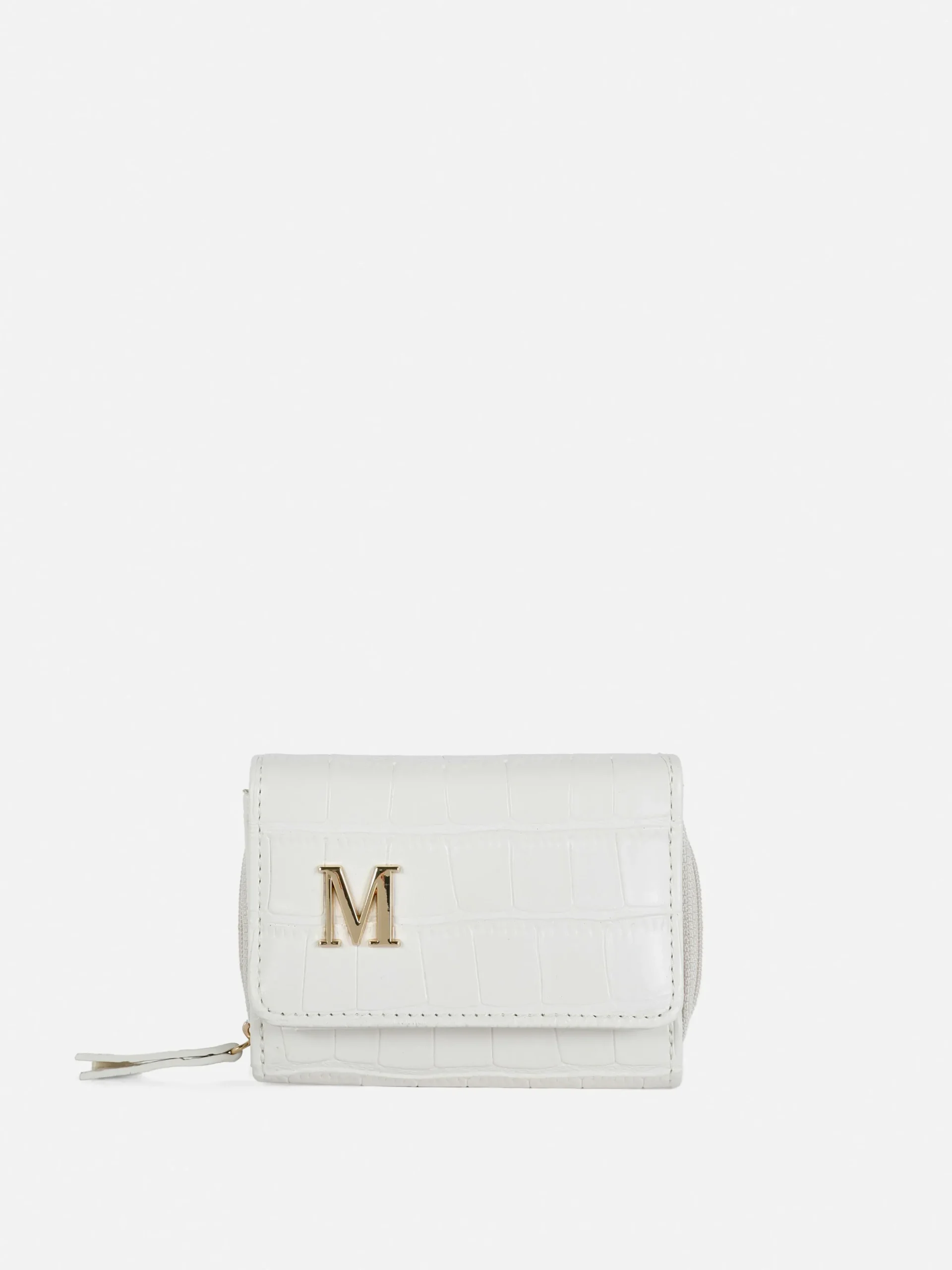 Faux Croc Initial Purse