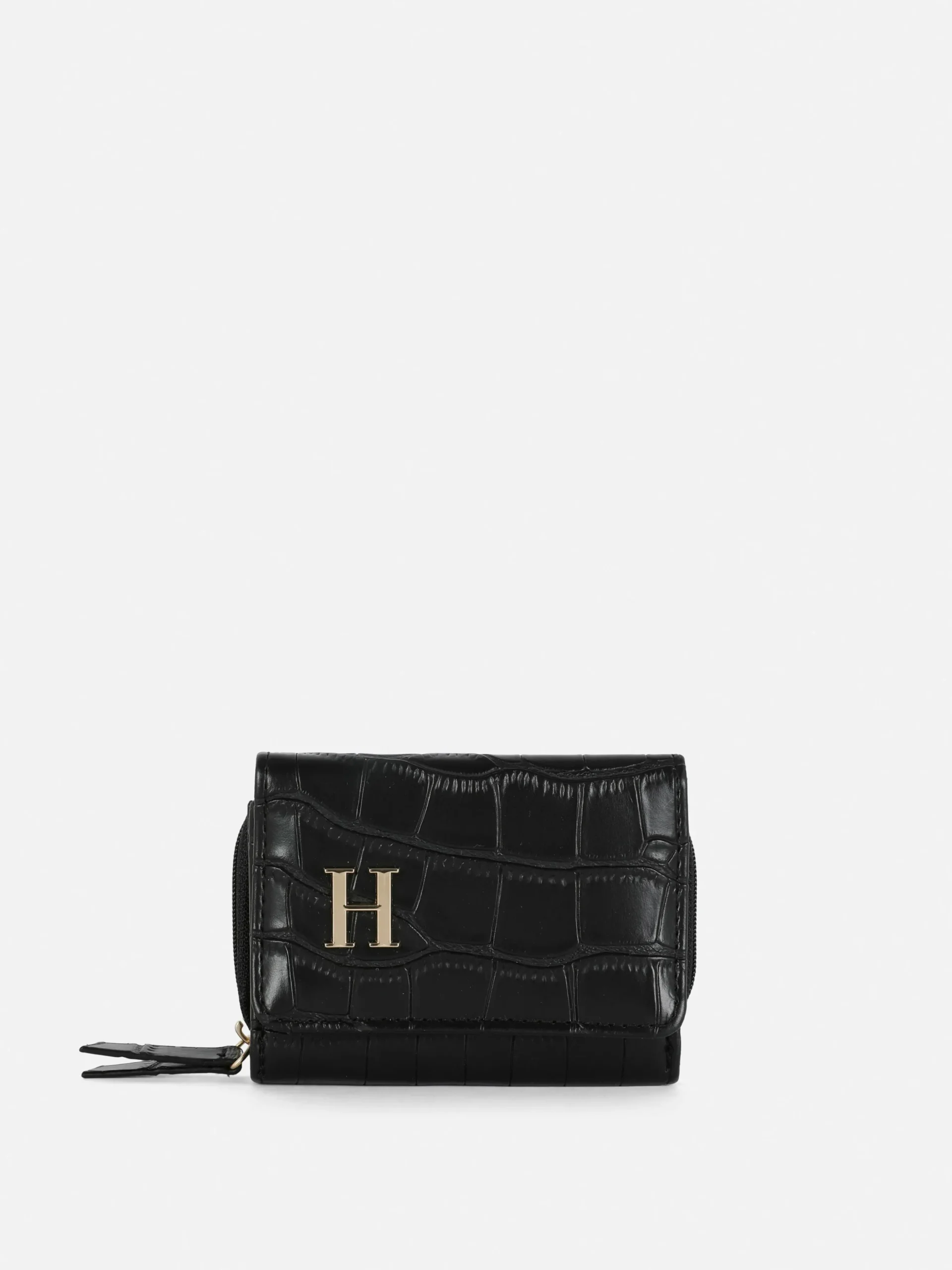 Faux Croc Initial Purse