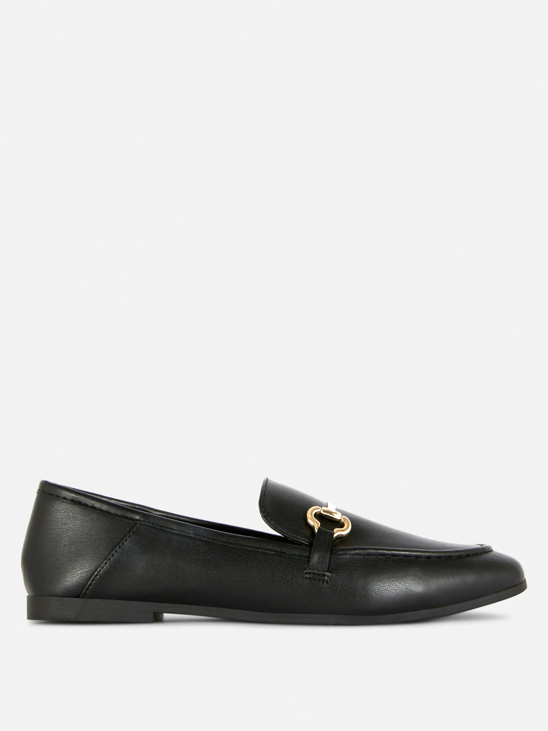 Faux Leather Buckle Loafers