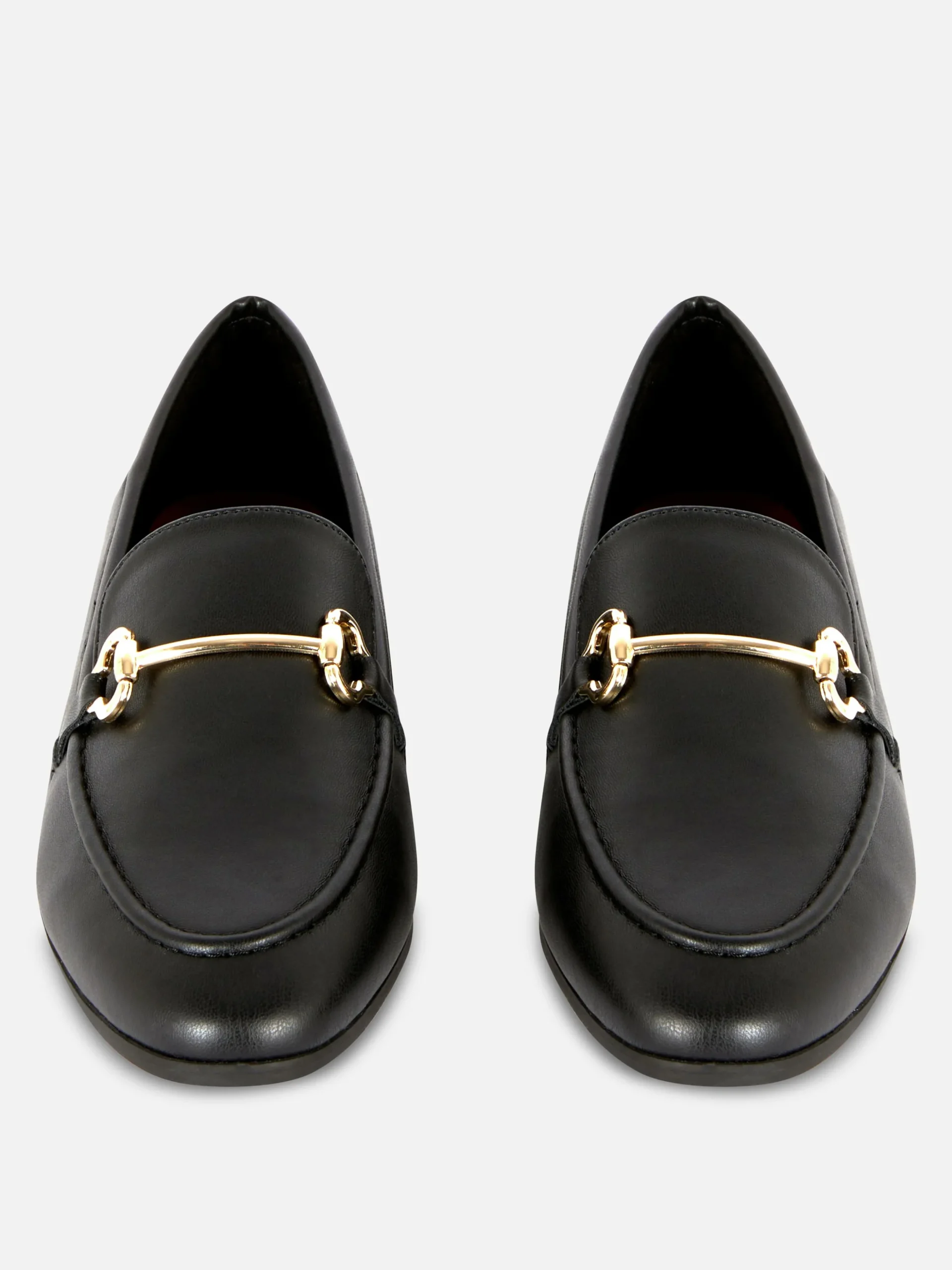 Faux Leather Buckle Loafers