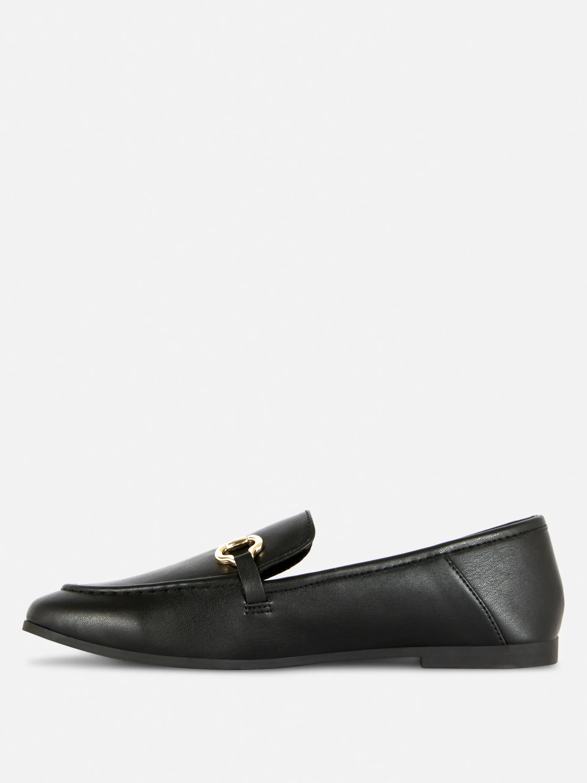 Faux Leather Buckle Loafers