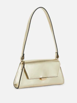 Faux Leather Flap Over Shoulder Bag