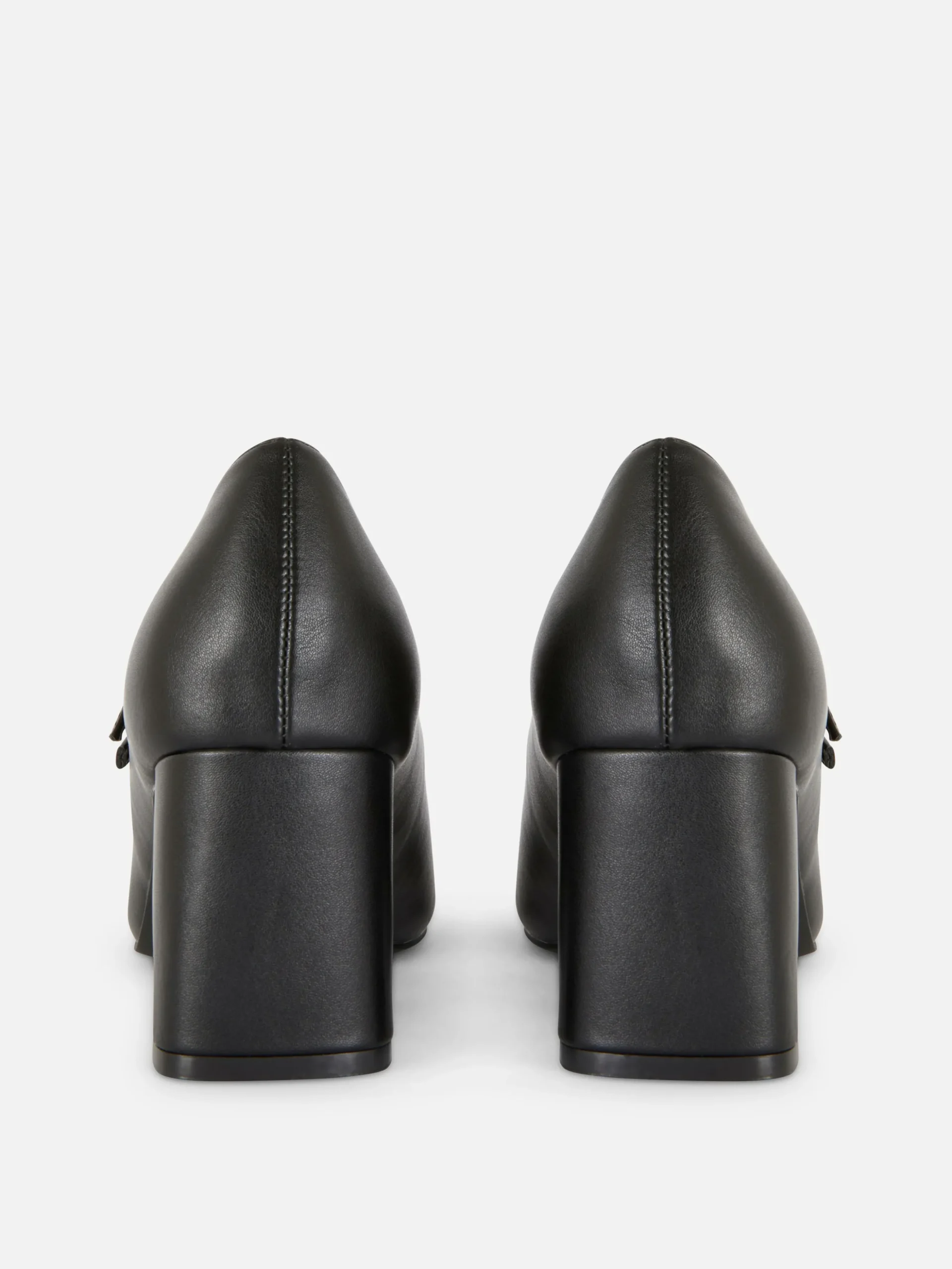 Faux Leather Heeled Mary Janes