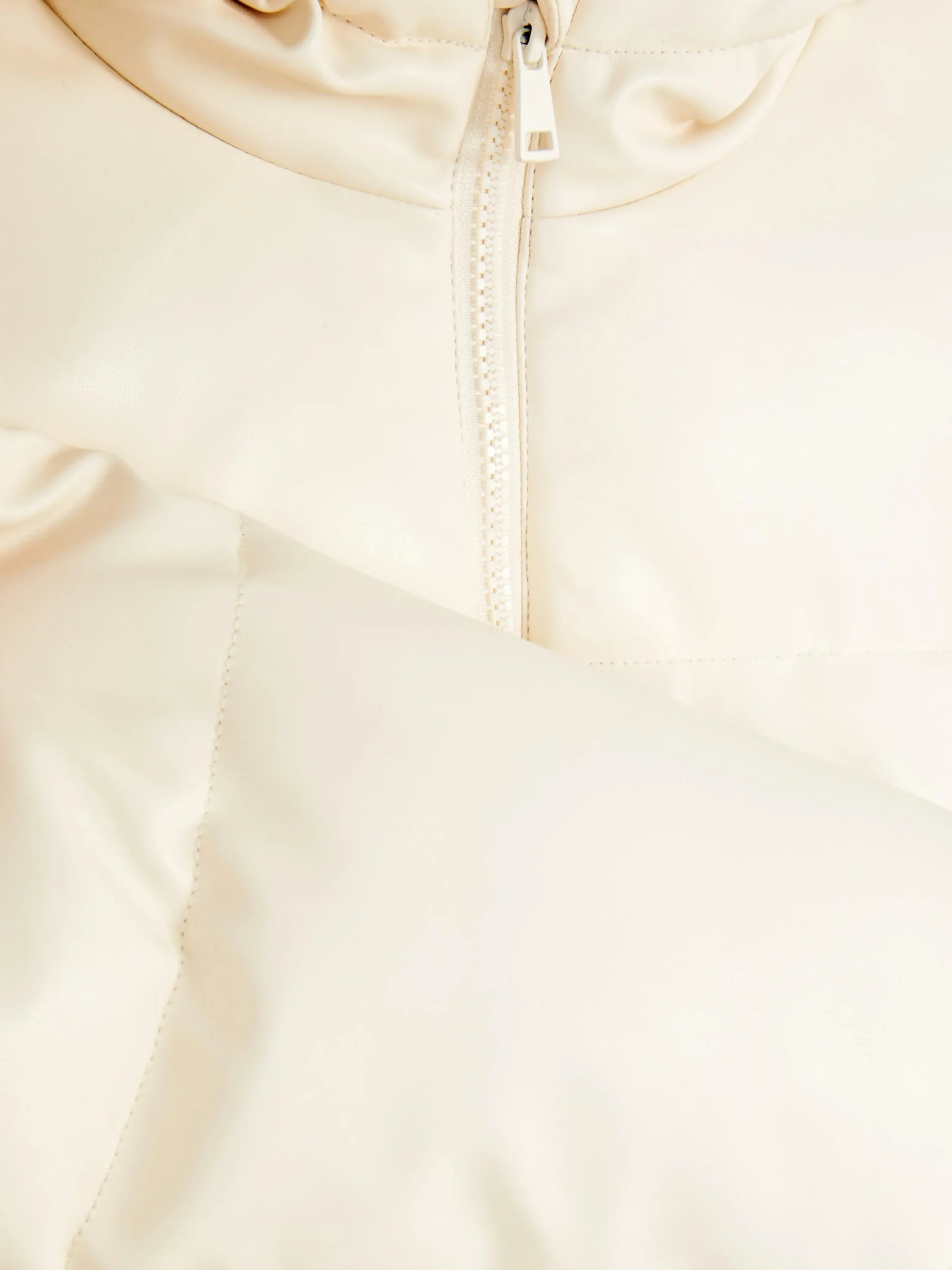 Faux Leather Puffer Jacket