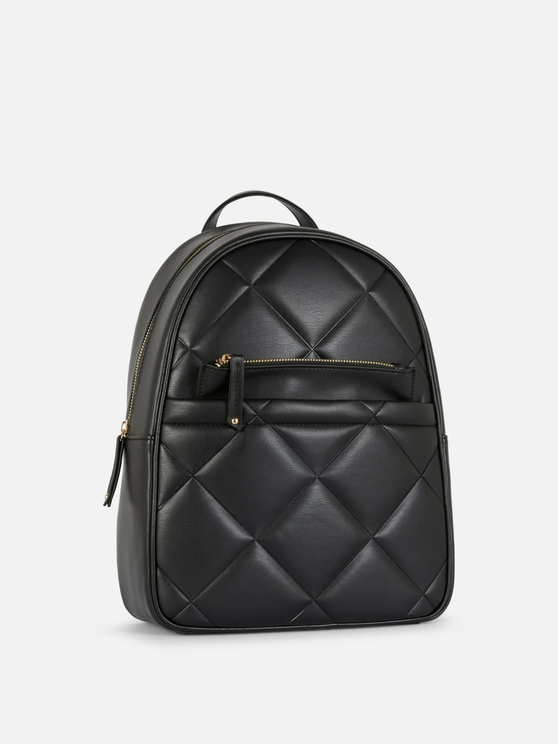 Faux Leather Quilted Backpack