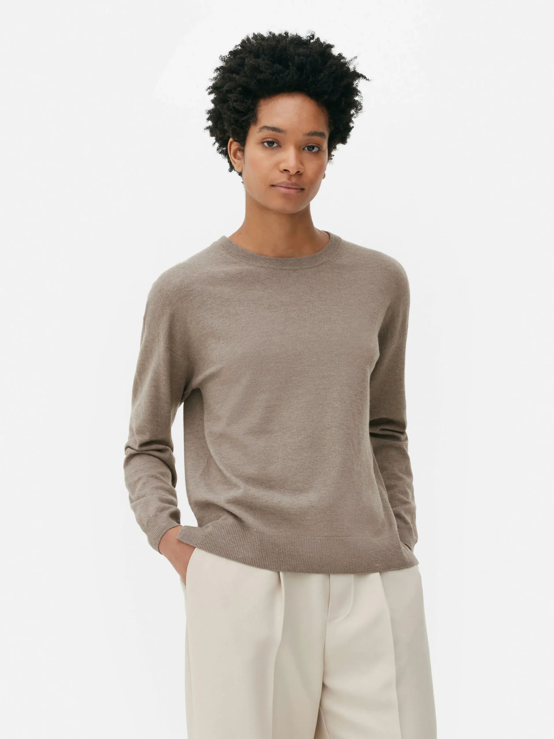 Fine Knit Crew Neck Sweater